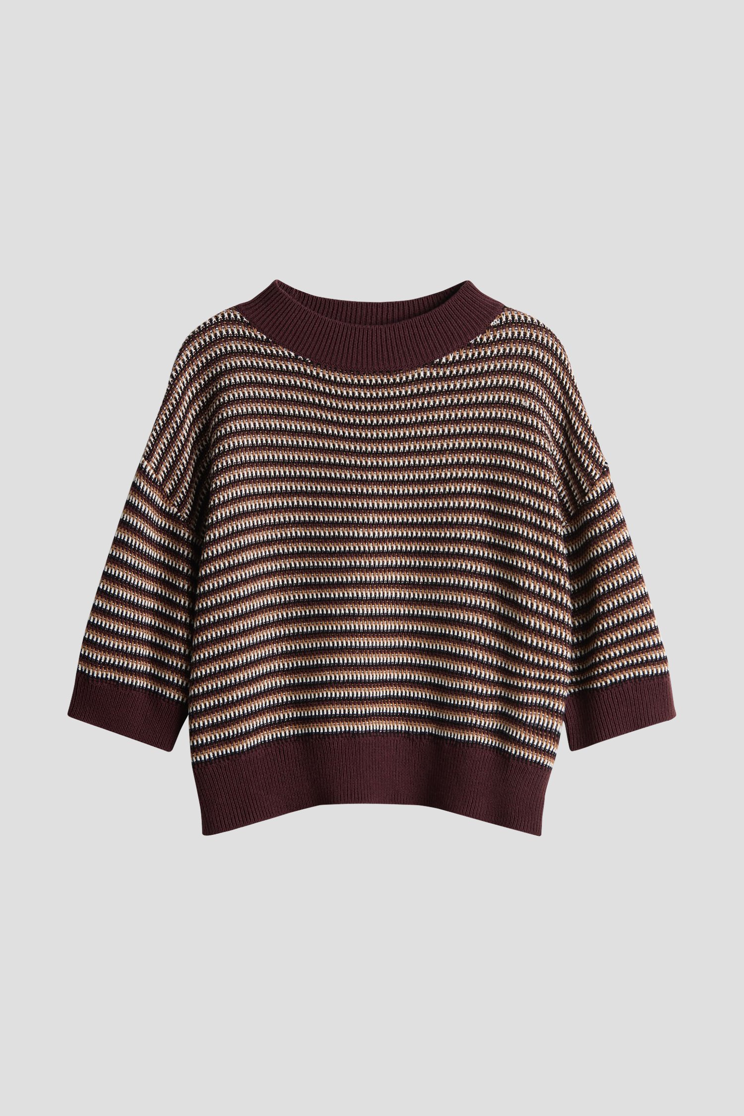 Productfoto 1 van Bordeaux gemêleerd gebreide trui door Opus voor Dames