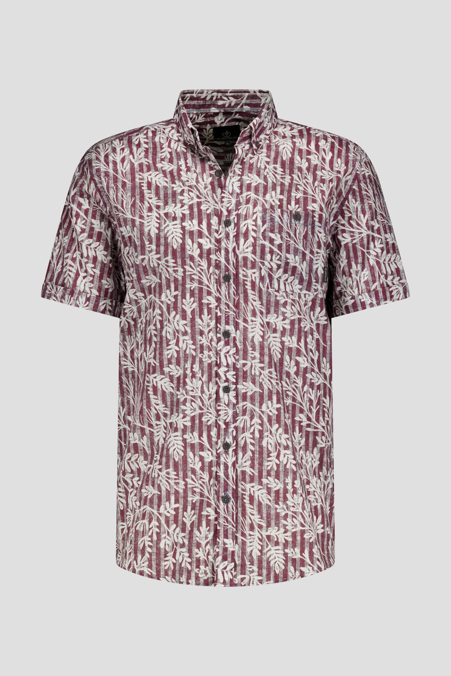 Bordeaux hemd met botanische print van BlueFields voor Heren