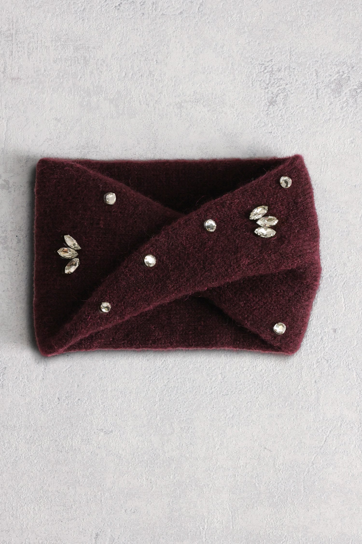 Voorkant van Bordeaux hoofdband met strass door Liberty Island voor Dames