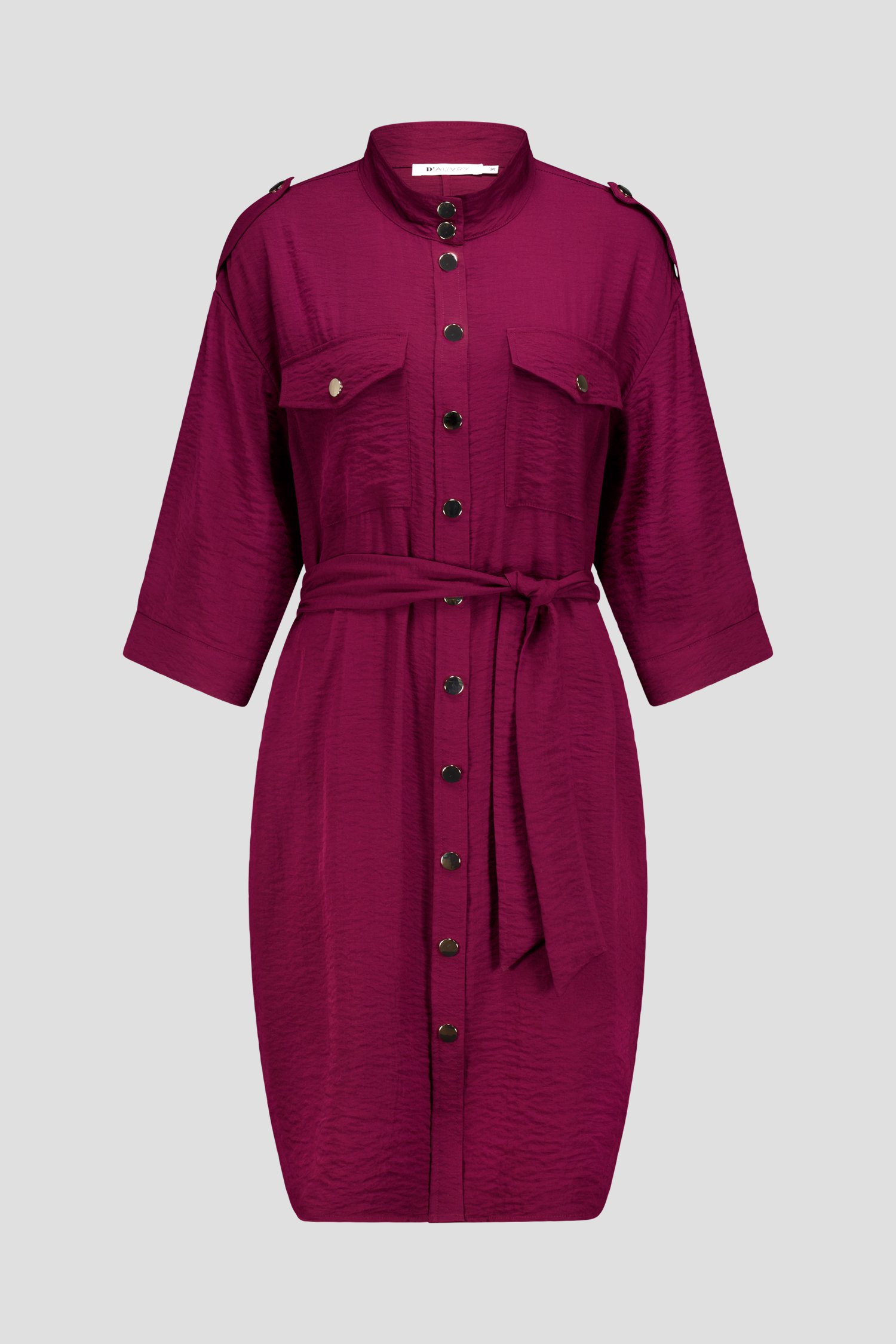 Productfoto 1 van Bordeaux kleedje met metallic knopen door D'Auvry voor Dames