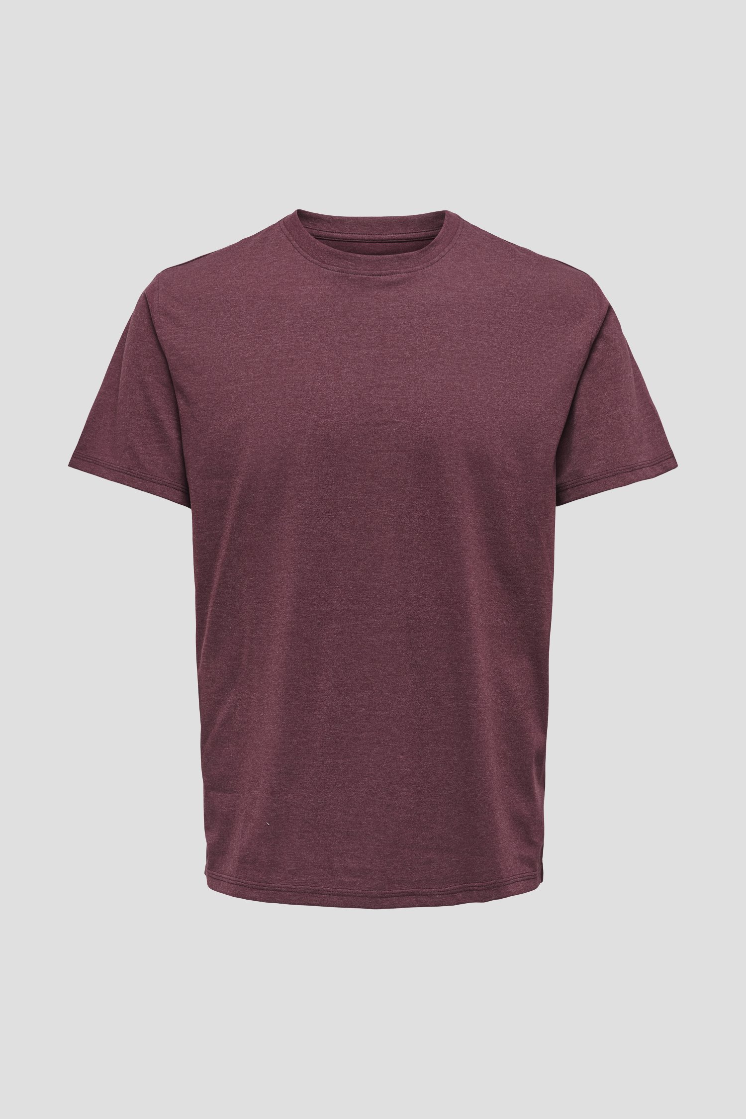 Productfoto 1 van Bordeaux T-shirt met ronde hals door Only & Sons voor Heren