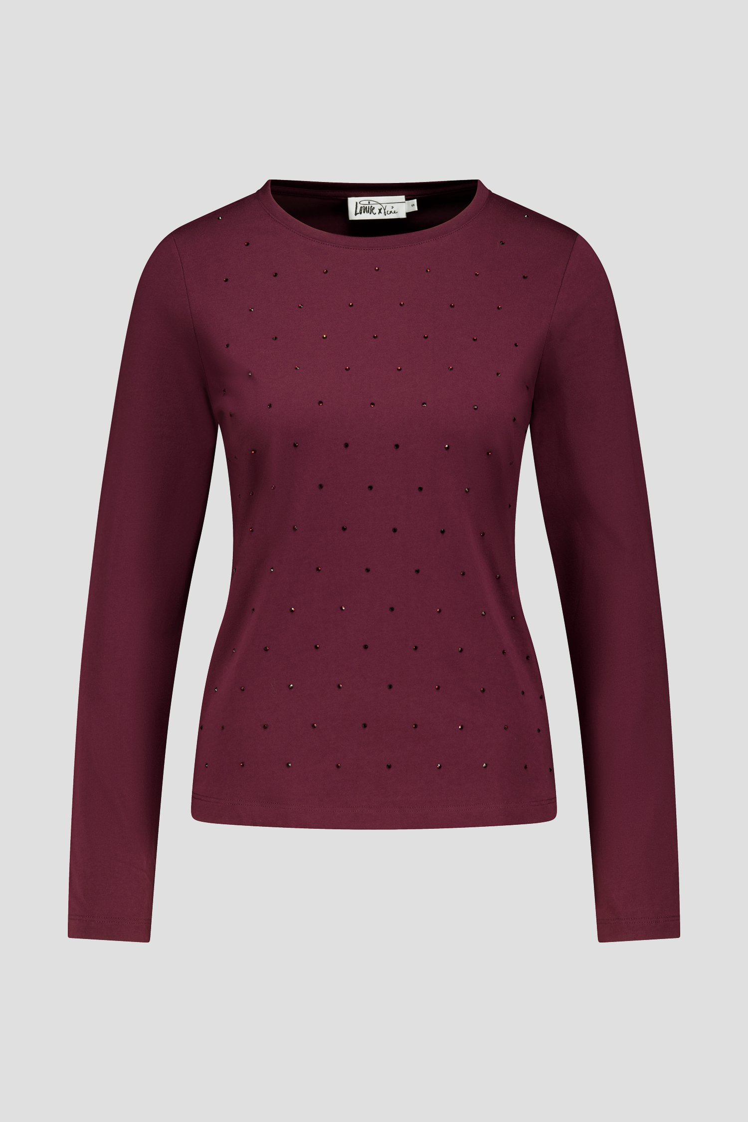 Productfoto 2 van Bordeaux T-shirt met strass door Louise voor Dames