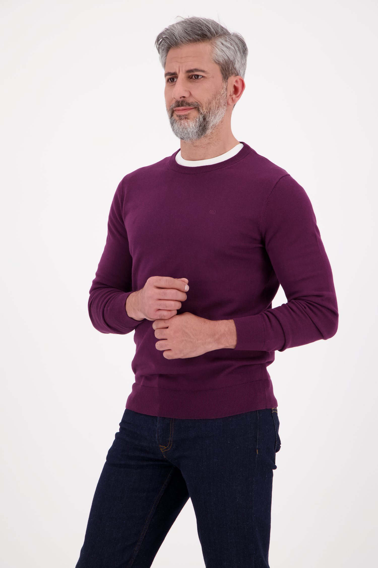 Bordeaux trui met ronde hals van Dansaert Blue voor Heren