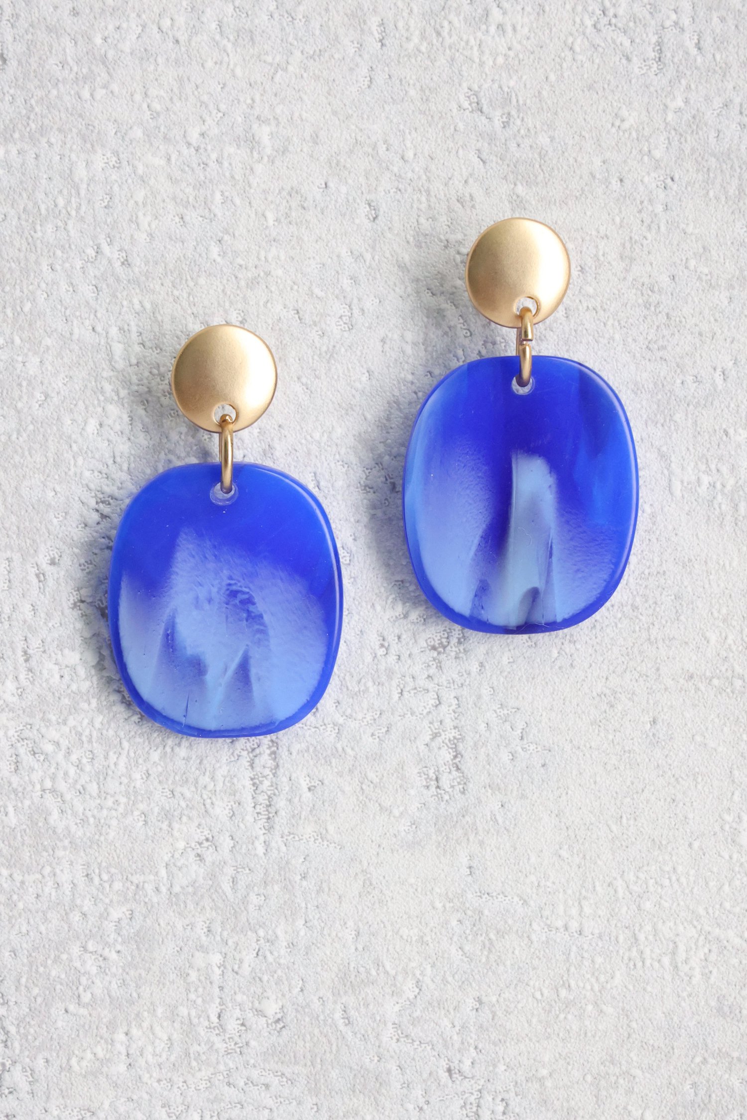 Boucles d'oreilles ovales bleues de Liberty Island pour Femmes
