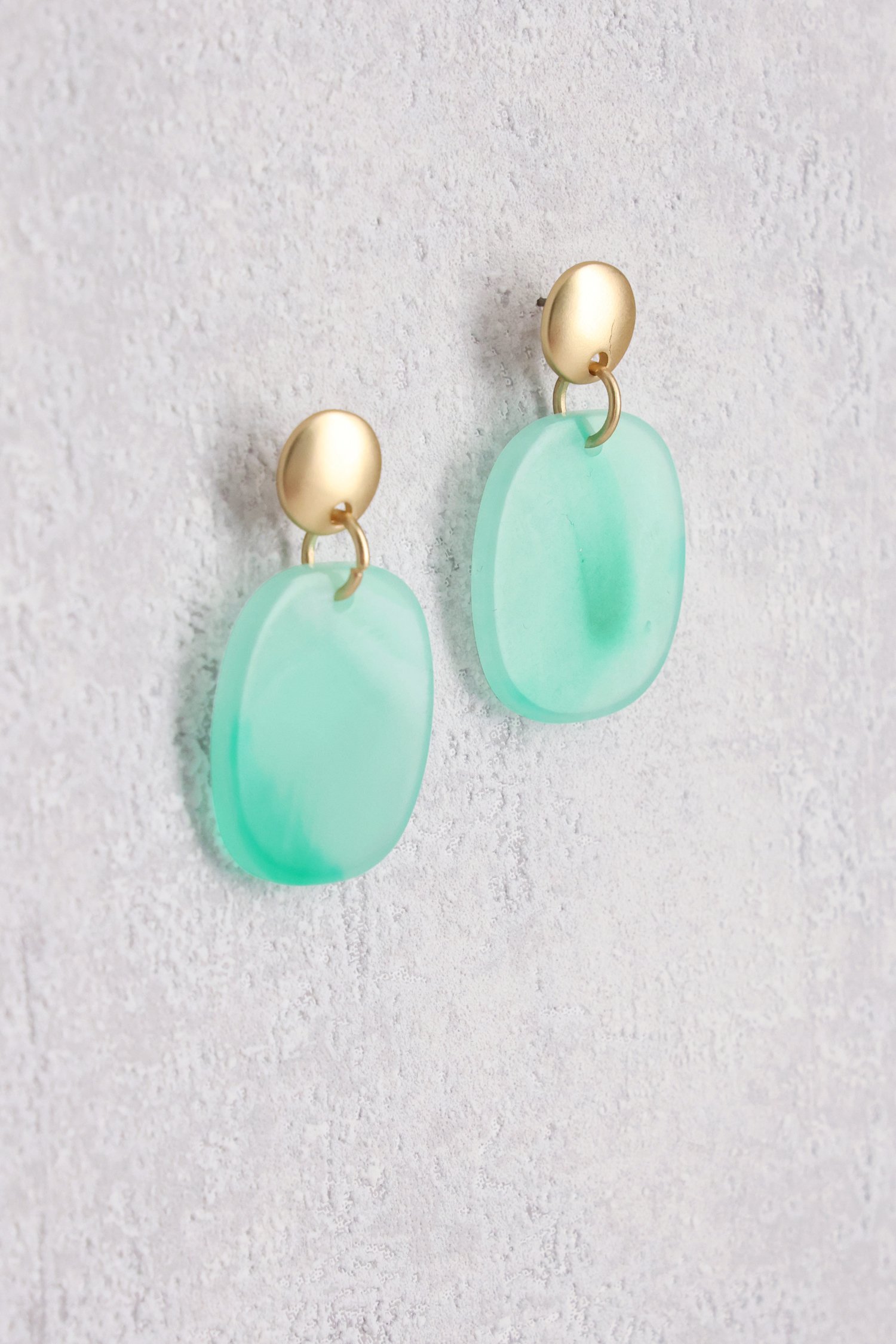 Boucles d'oreilles ovales vertes de Liberty Island pour Femmes