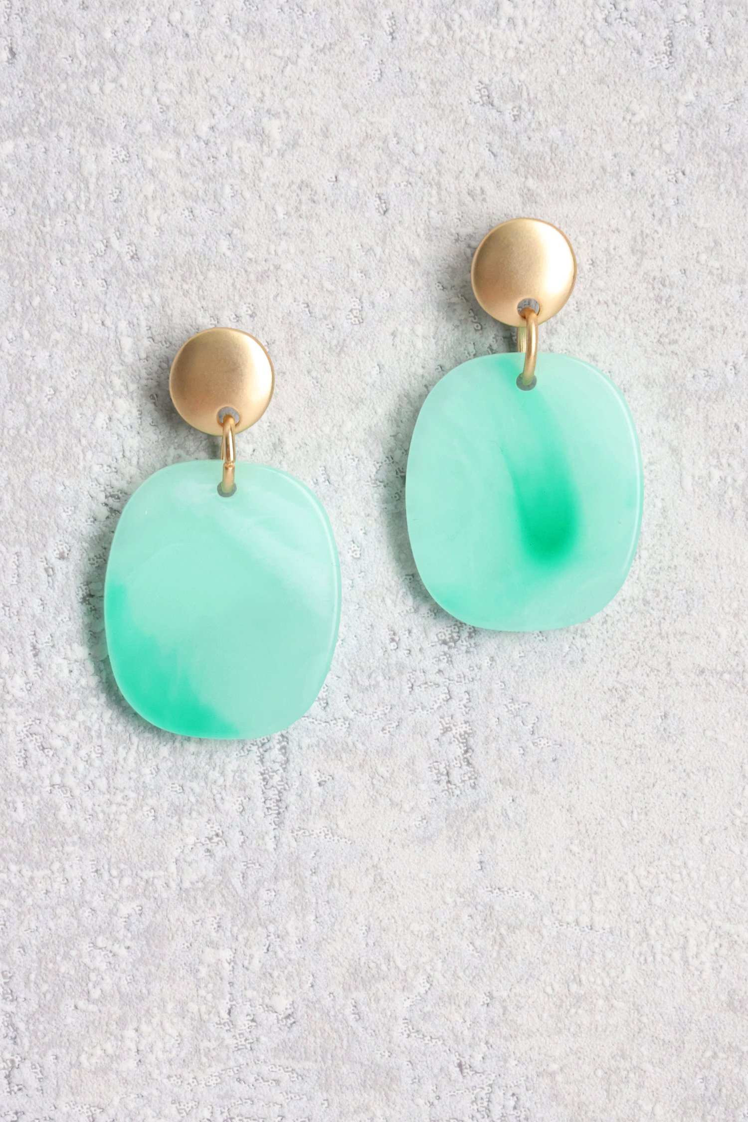 Boucles d'oreilles ovales vertes de Liberty Island pour Femmes