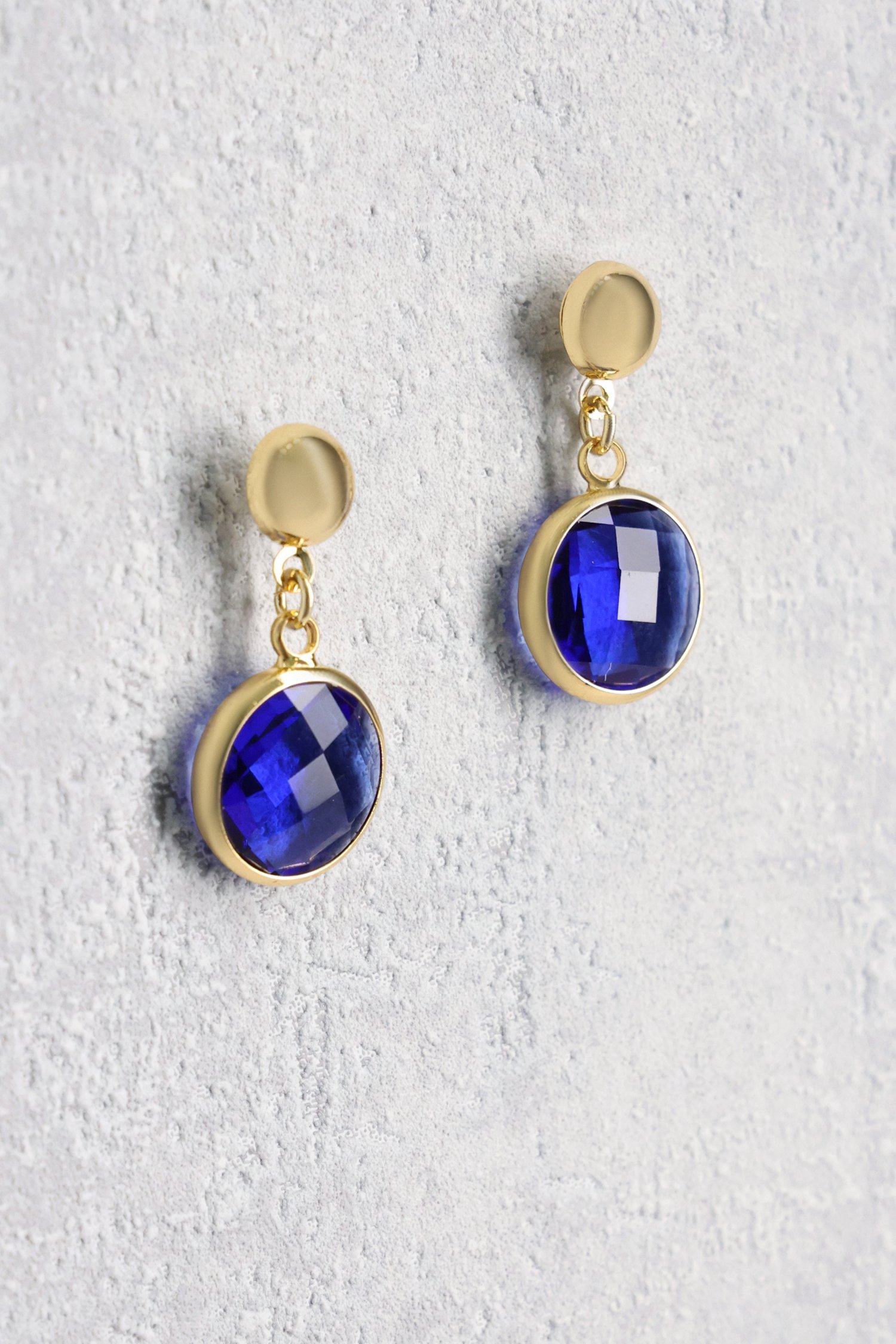 Boucles d'oreilles rondes bleues de Liberty Island pour Femmes