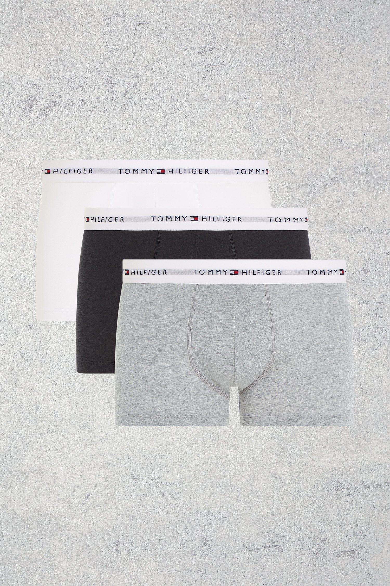 Le devant de Boxers noir, blanc & gris – Set de 3 de Tommy Hilfiger pour Hommes