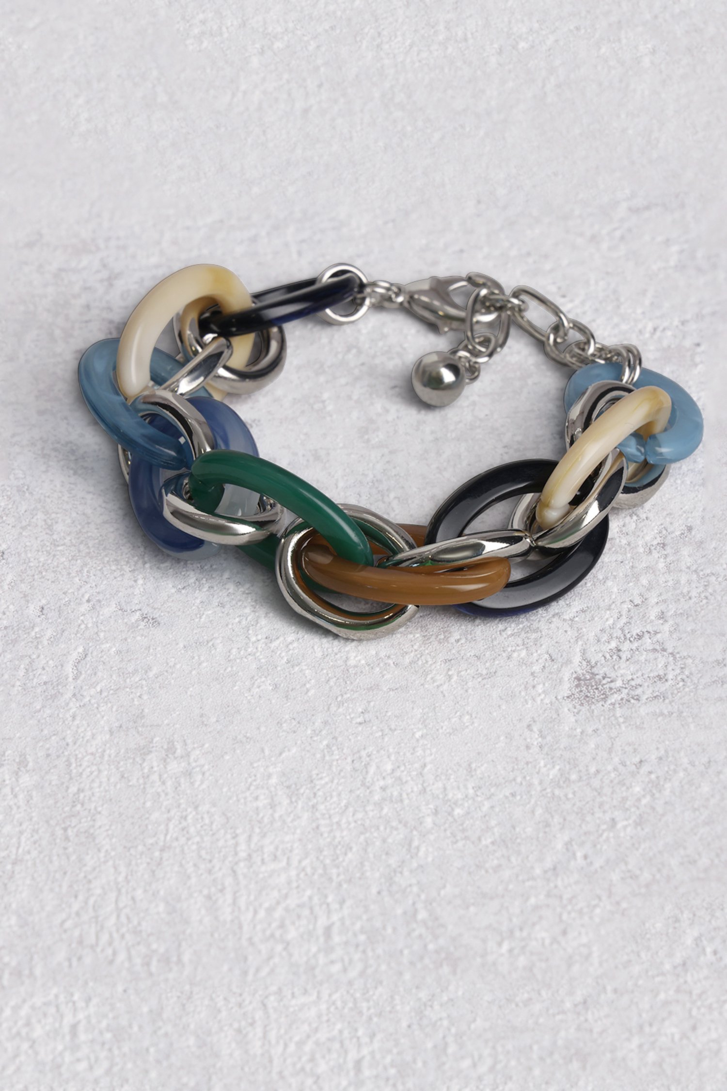 Photo produit 1 de Bracelet argenté à maillons colorés de Liberty Island pour Femmes