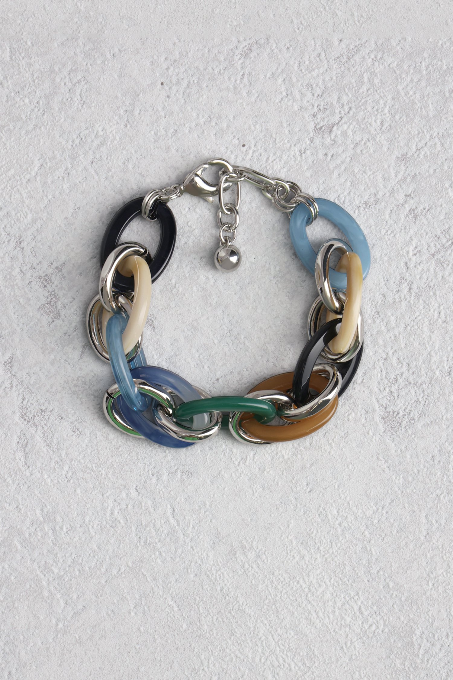 Le devant de Bracelet argenté à maillons colorés de Liberty Island pour Femmes