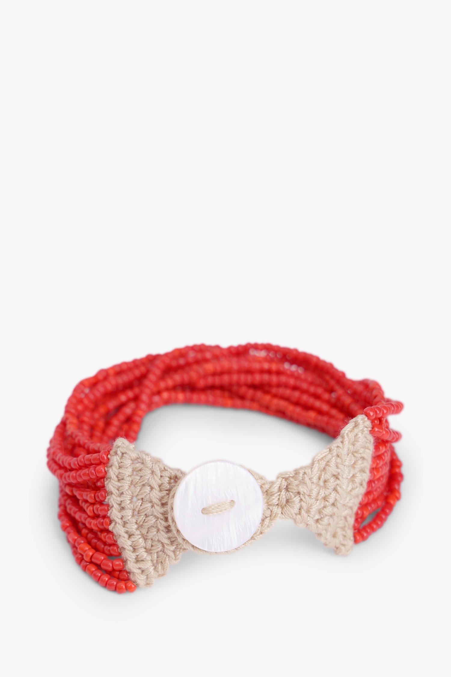 Bracelet rouge avec perles fines de Liberty Island pour Femmes