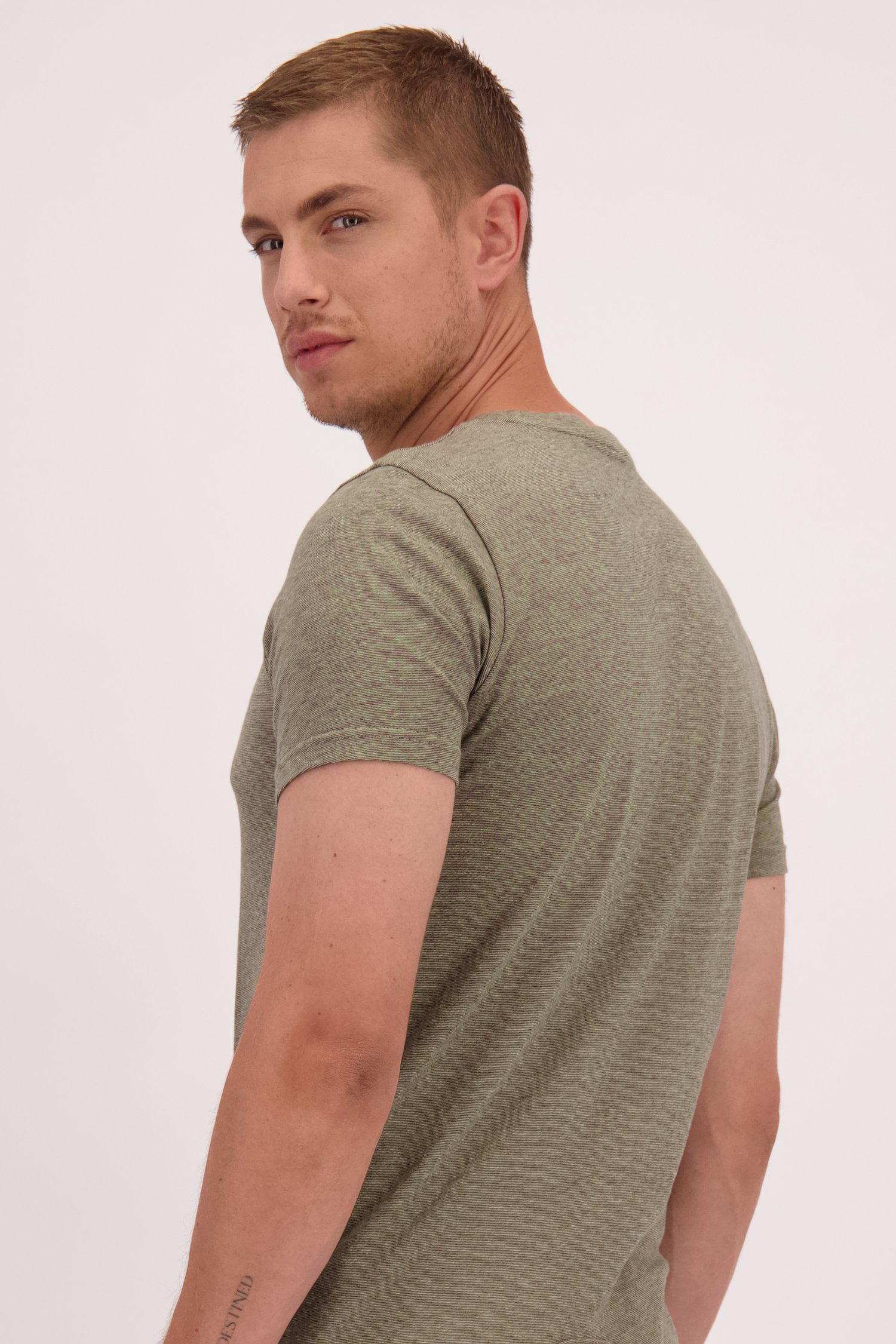 Achterkant van Bruin-beige T-shirt door Casual Five voor Heren