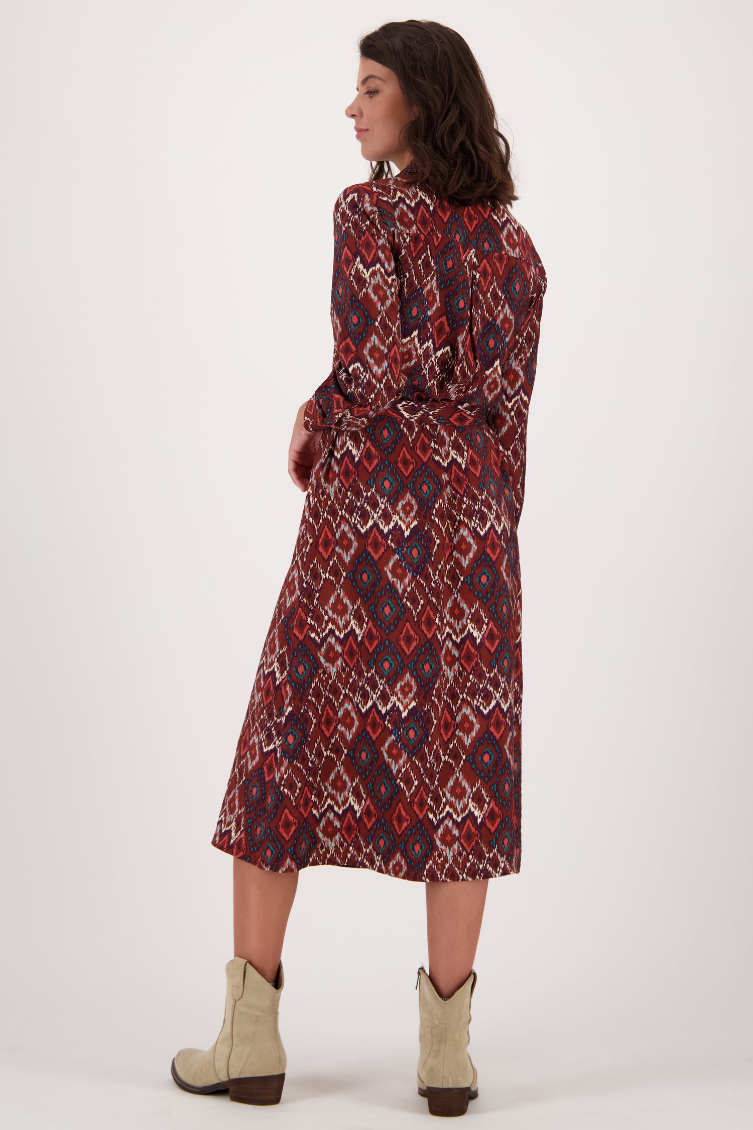Bruin kleedje met geruite print  van Liberty Loving nature voor Dames