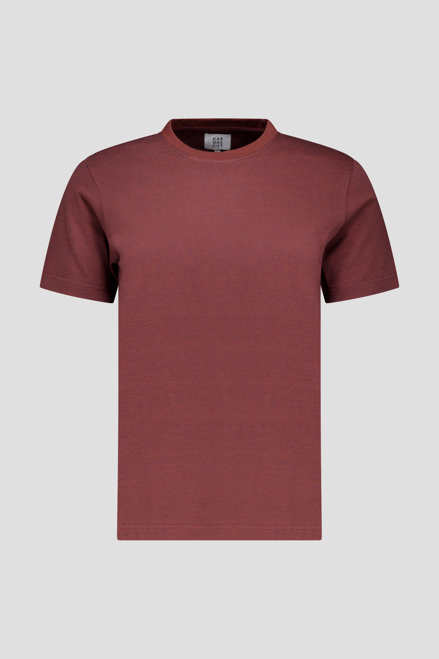 Bruin T-shirt met fijne streepjes  van Casual Five voor Heren