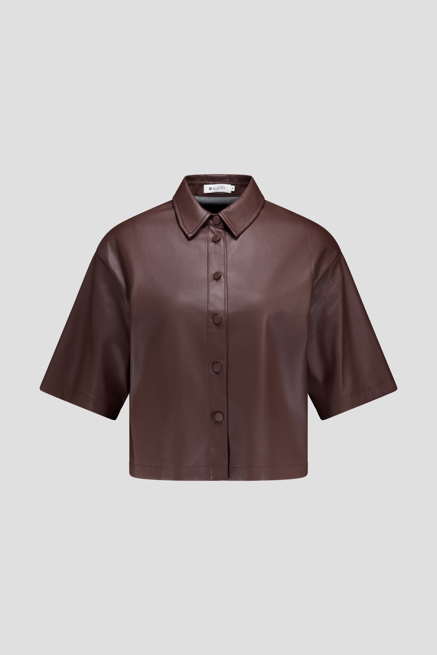 Productfoto 1 van Bruine blouse met leather look door D'Auvry voor Dames
