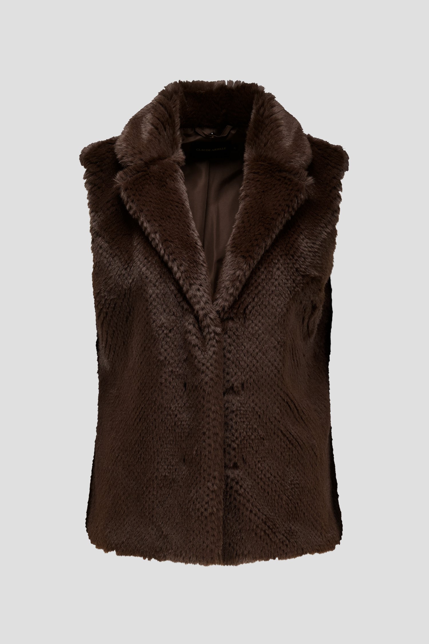 Bruine bodywarmer in faux fur van Claude Arielle voor Dames