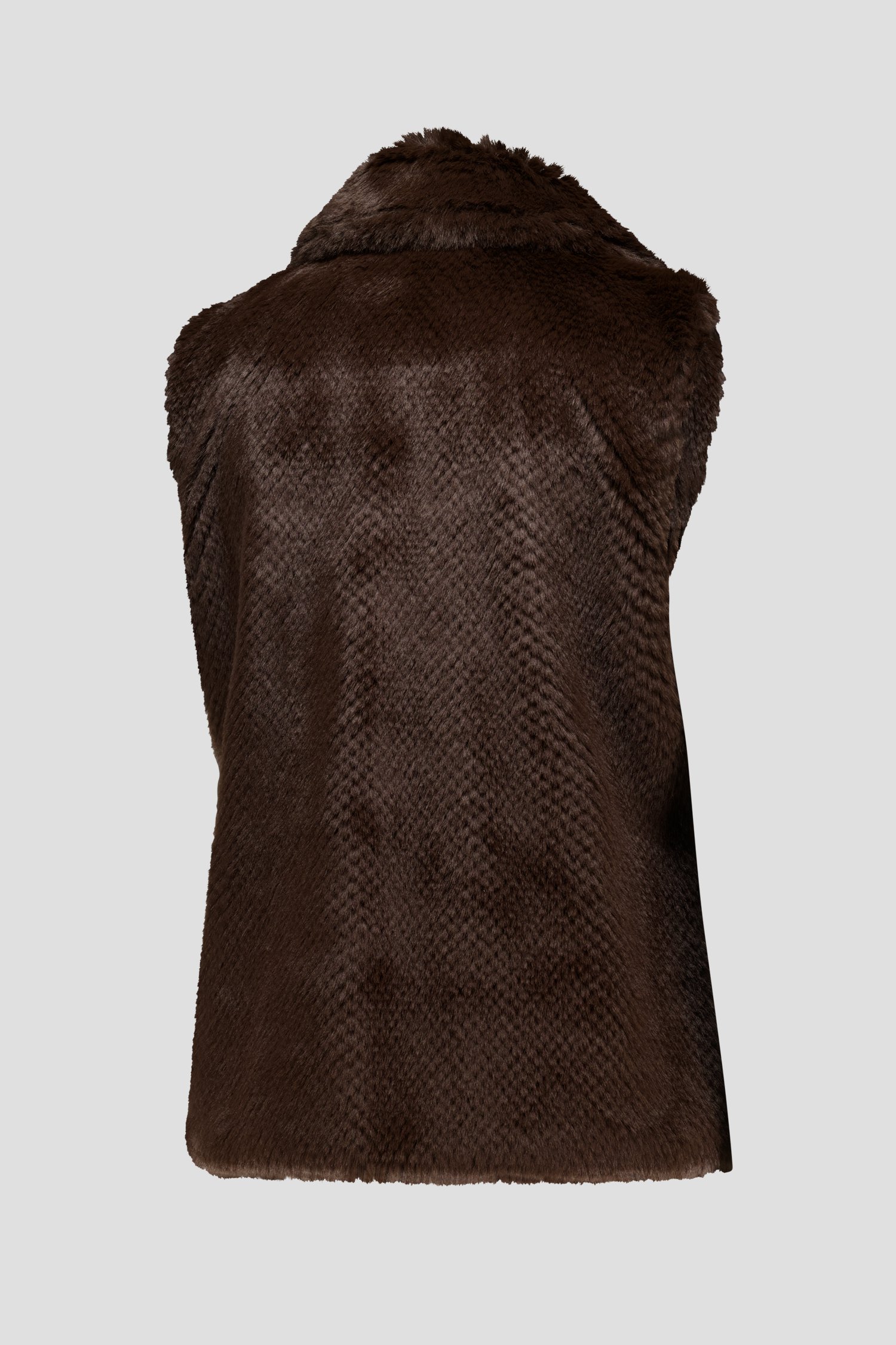 Bruine bodywarmer in faux fur van Claude Arielle voor Dames