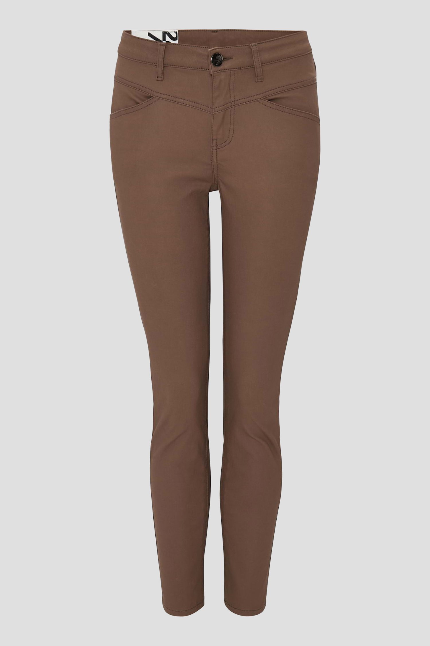 Bruine broek met coating - Slim fit van Opus voor Dames