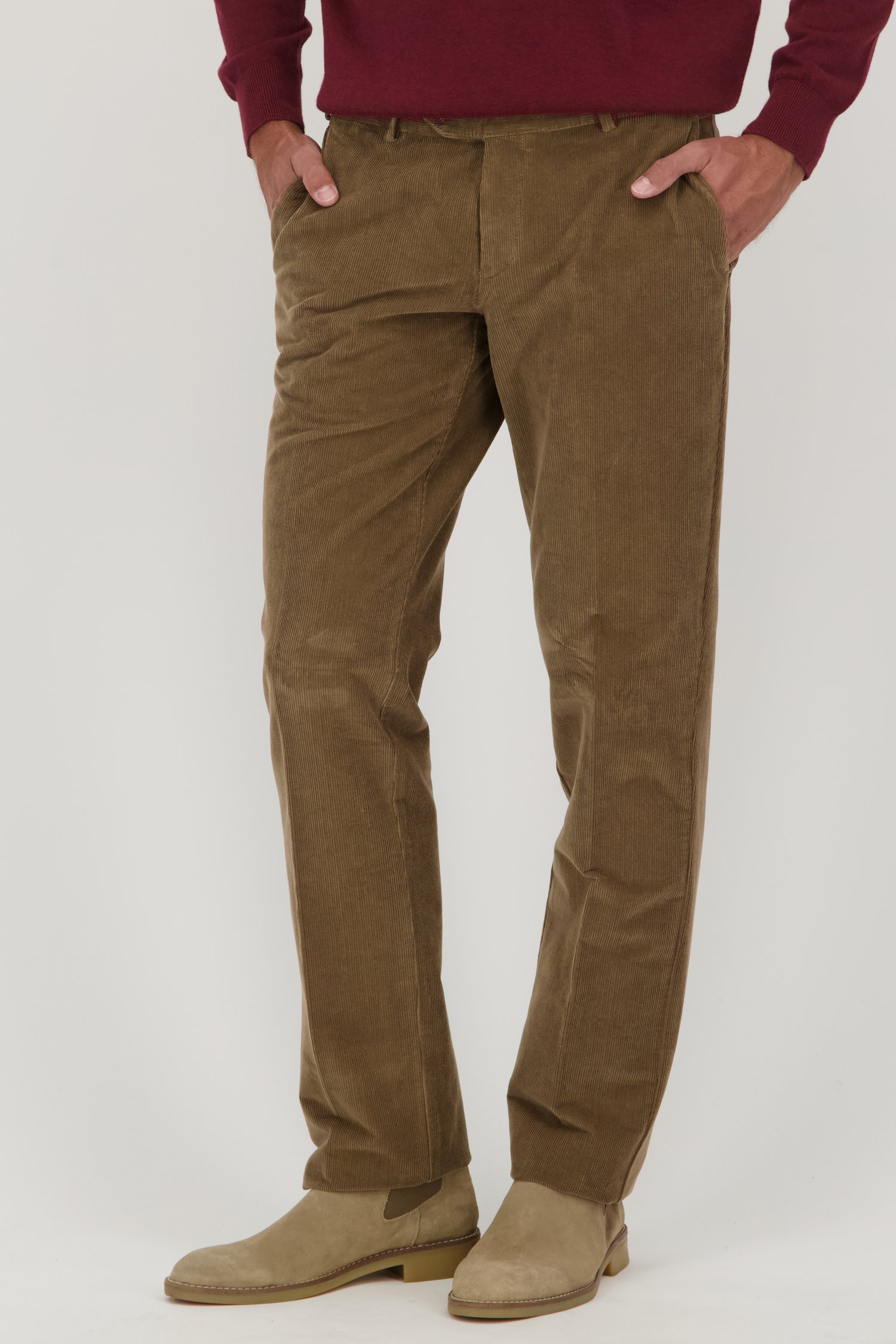 Bruine corduroy broek - Louisiana - Regular fit van Brassville voor Heren