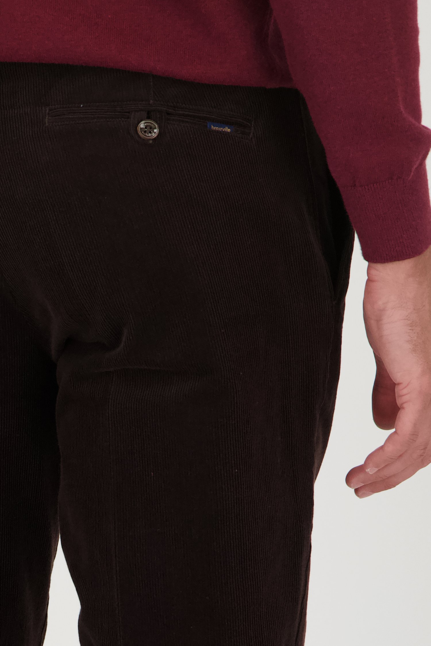 Bruine corduroy broek - Louisiana - Regular fit van Brassville voor Heren