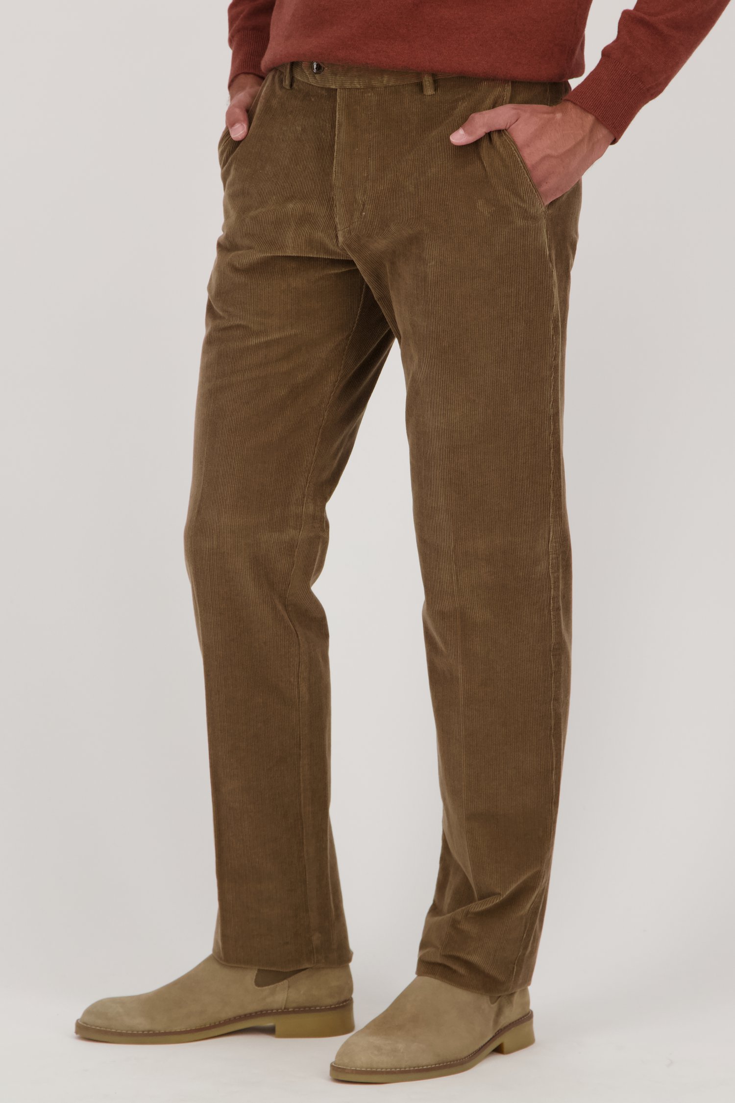 Bruine corduroy broek - Vancouver - Regular fit van Brassville voor Heren