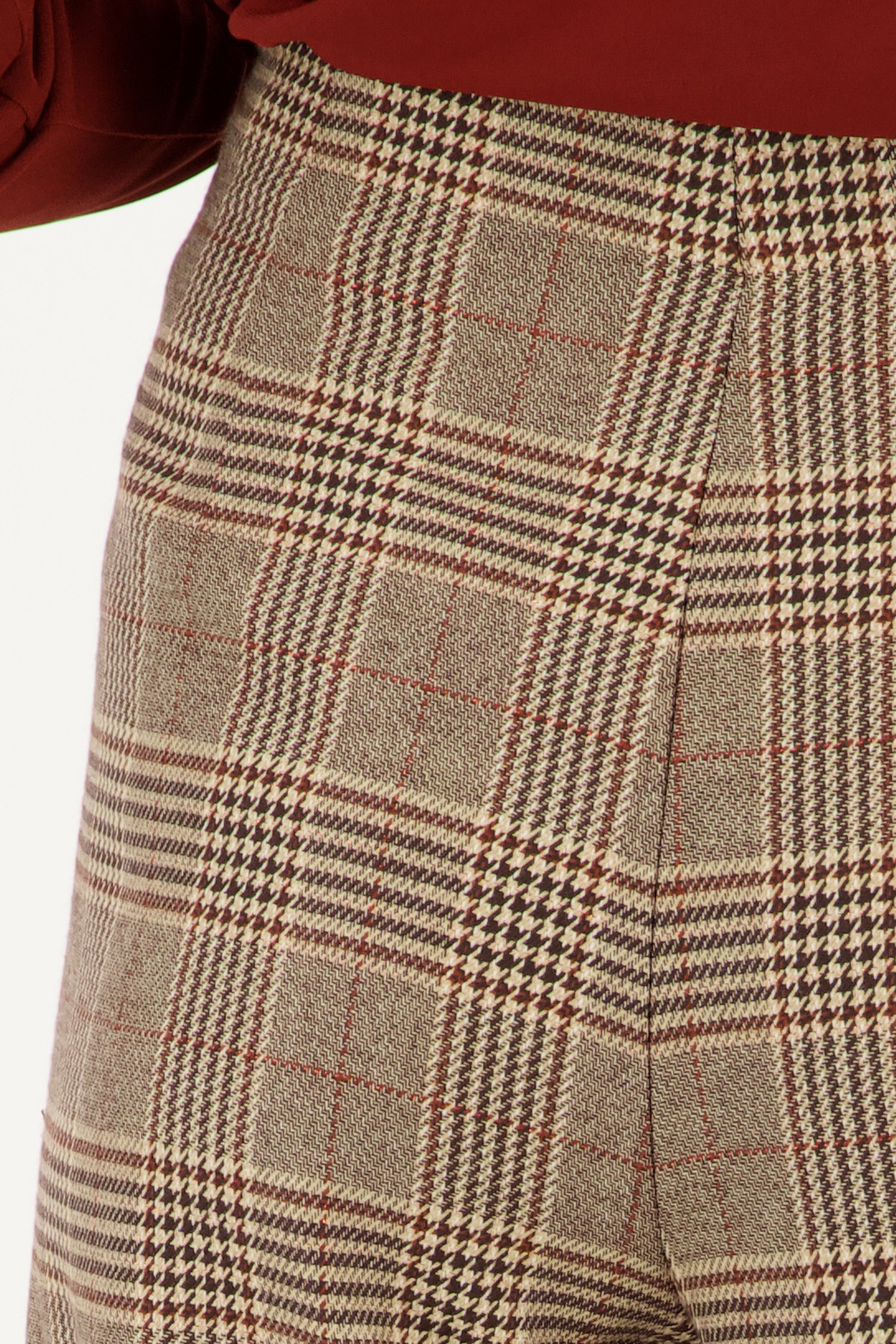 Bruine geruite broek - straight fit van Louise voor Dames
