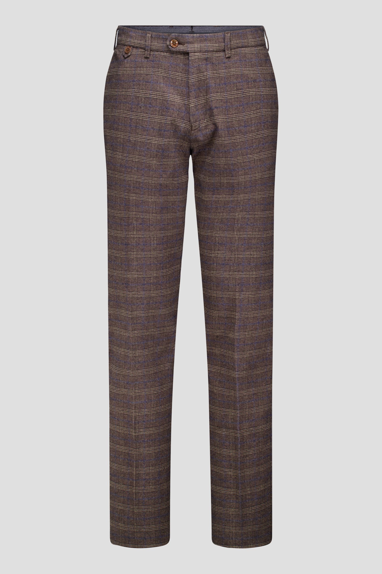 Productfoto 1 van Bruine geruite chino - Dallas - Slim fit door Brassville voor Heren