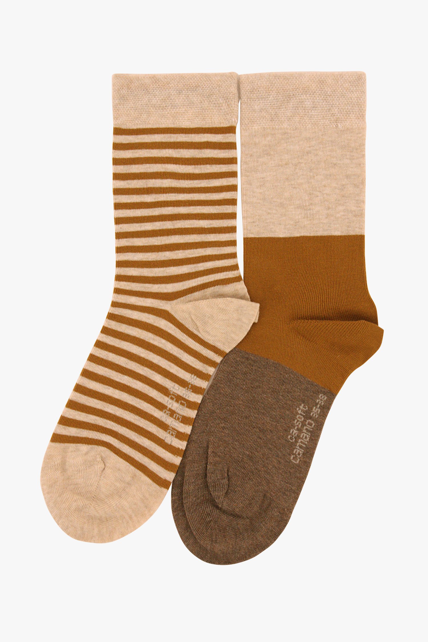 definitief elegant Kilimanjaro Bruine & gestreepte sokken - 2 paar van Camano | 9702323 | e5