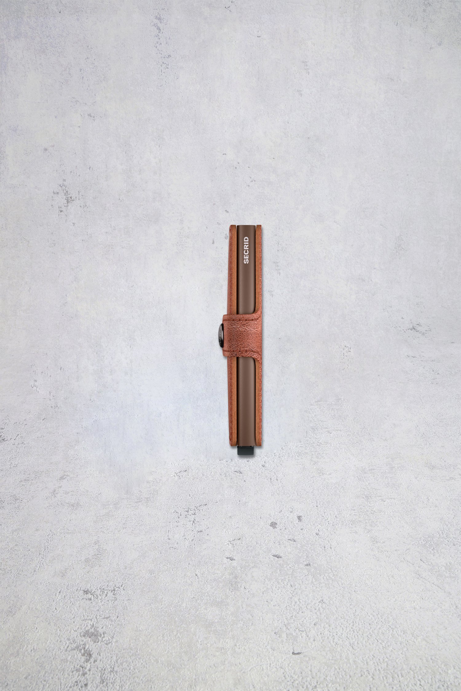 Achterkant van Bruine lederen kaarthouder  - Miniwallet vintage door Secri voor Heren