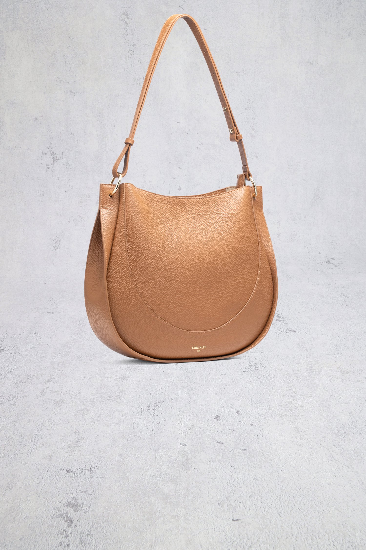 Productfoto 1 van Bruine lederen schoudertas door Crinkles voor Dames