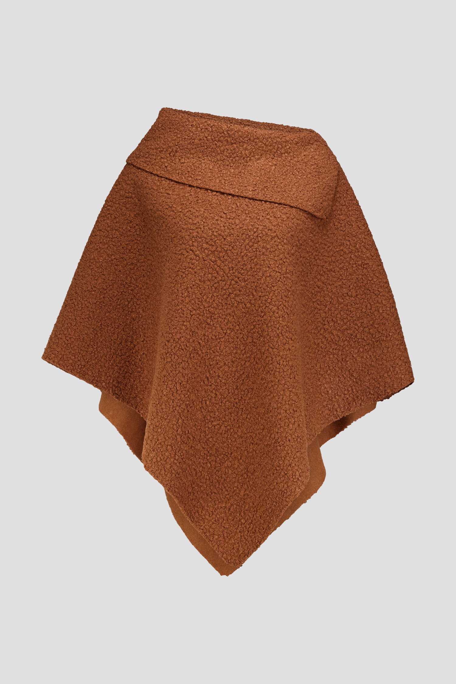 Productfoto 1 van Bruine poncho met bouclé look door Modeno voor Dames