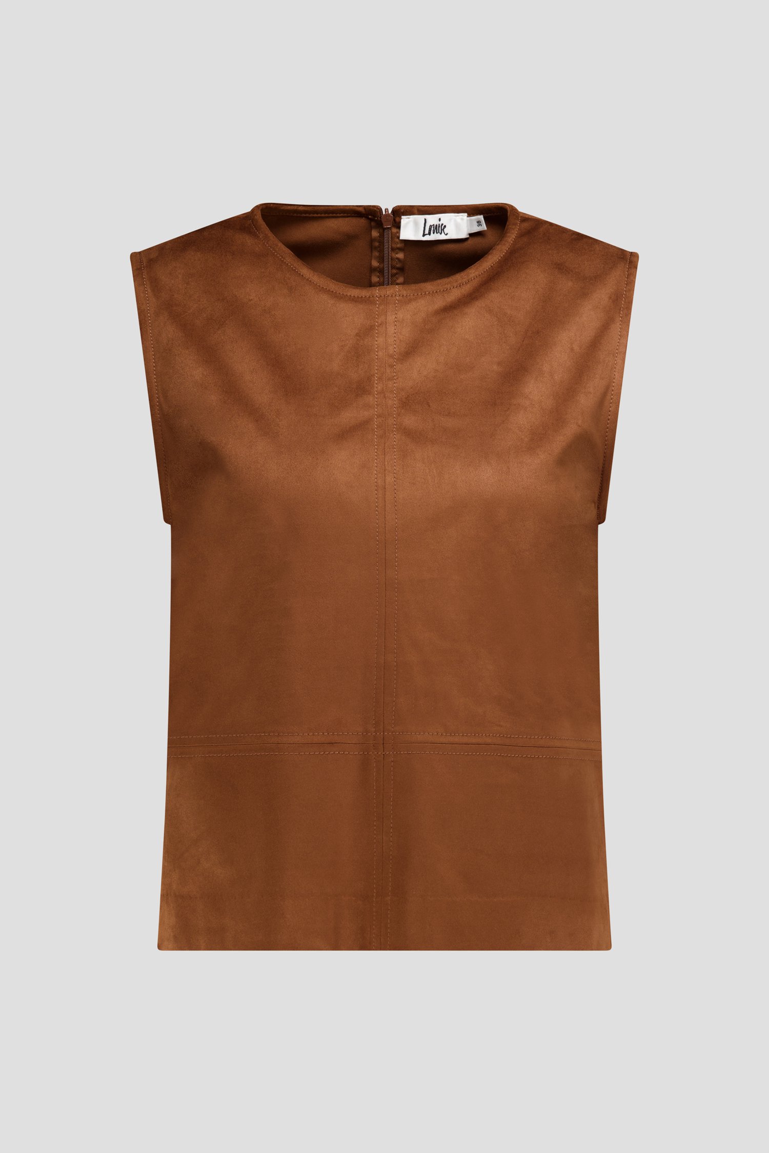 Productfoto 1 van Bruine top met suède look door Louise voor Dames