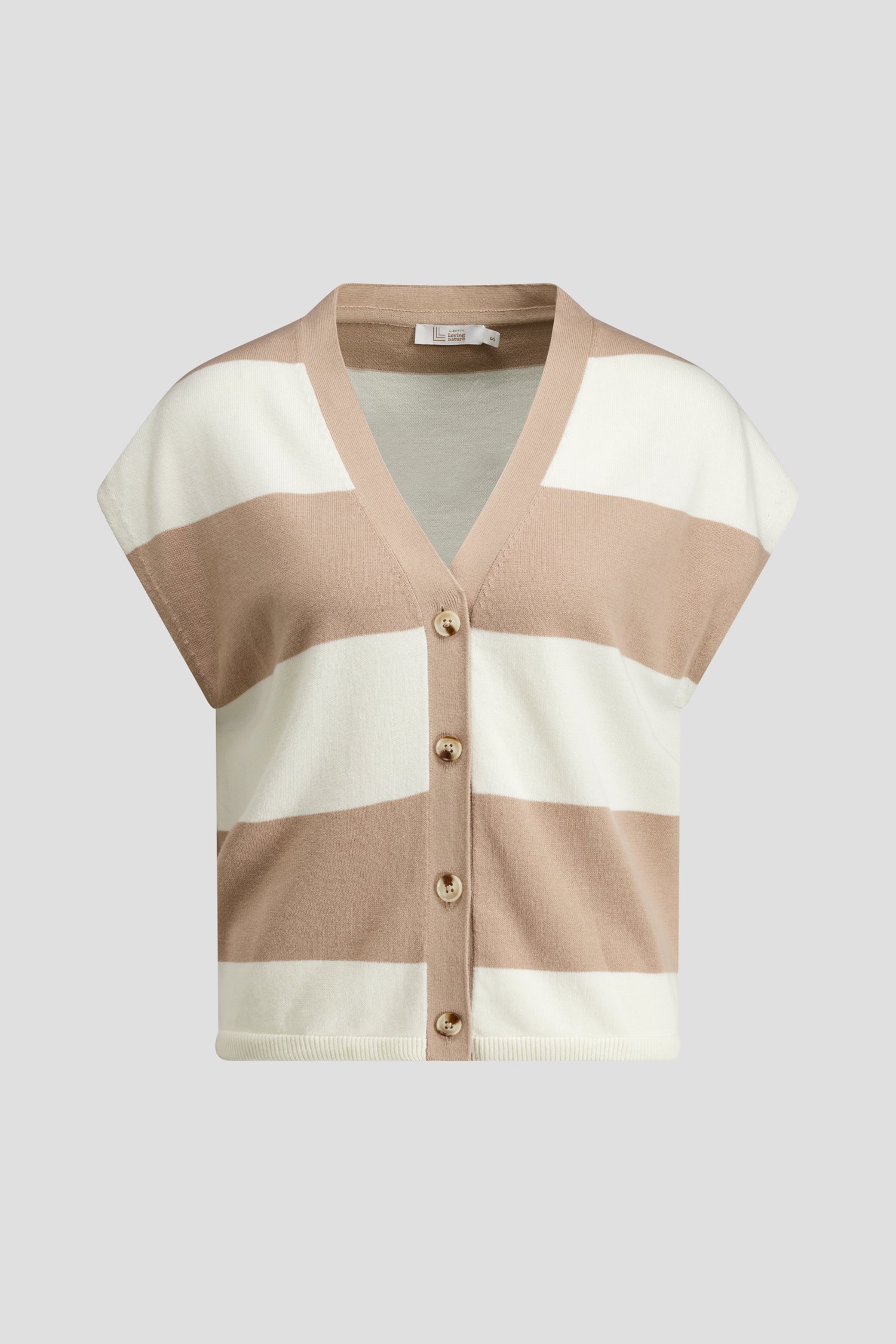 Photo produit 1 de Cardigan à rayures à manches courtes de Liberty Loving nature pour Femmes