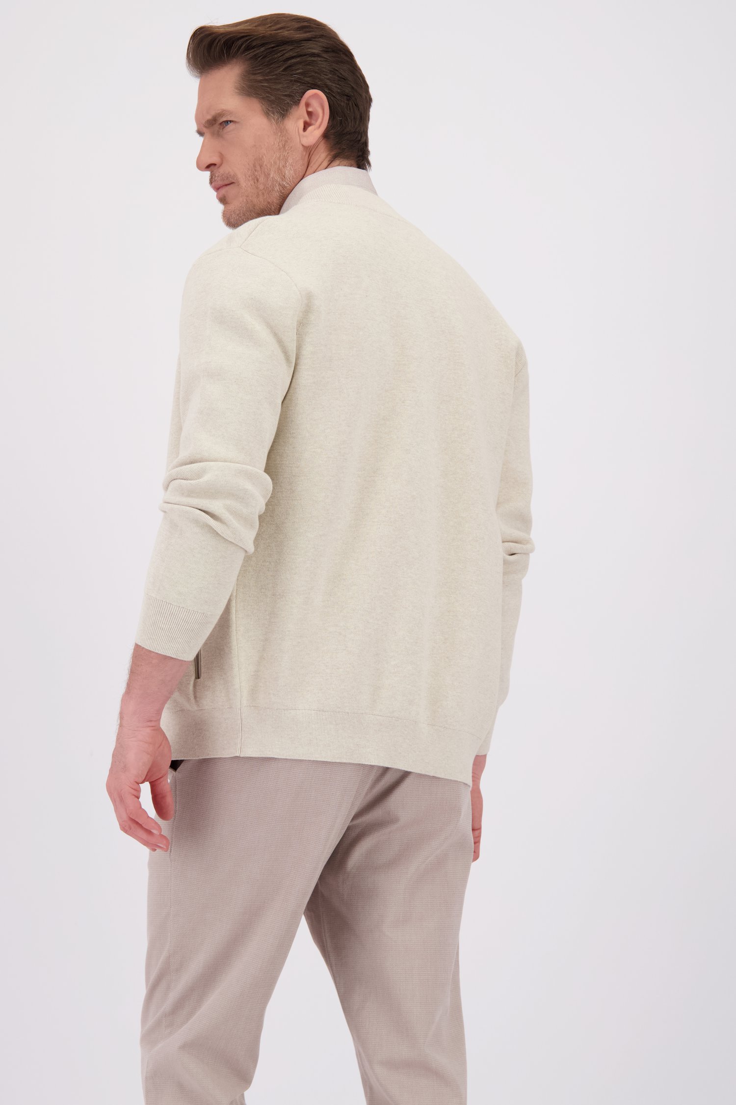Le dos de Cardigan beige à fermeture éclair de Dansaert Blue pour Hommes