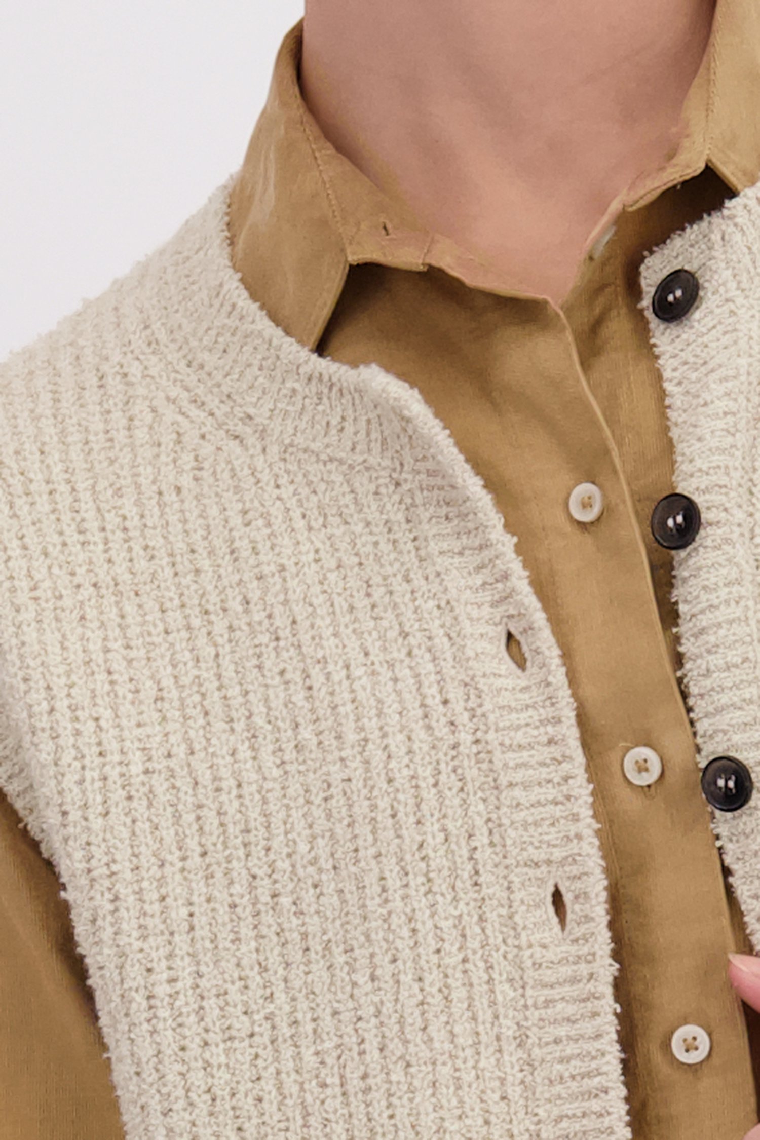 Détail de Cardigan beige sans manches de Marc O'Polo pour Femmes
