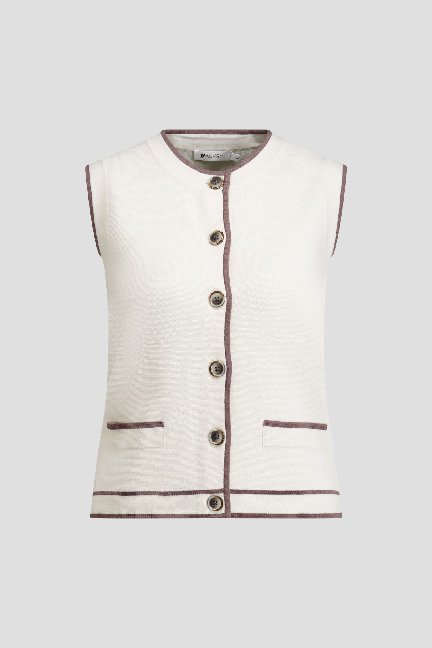 Photo produit 1 de Cardigan blanc sans manches de D'Auvry pour Femmes