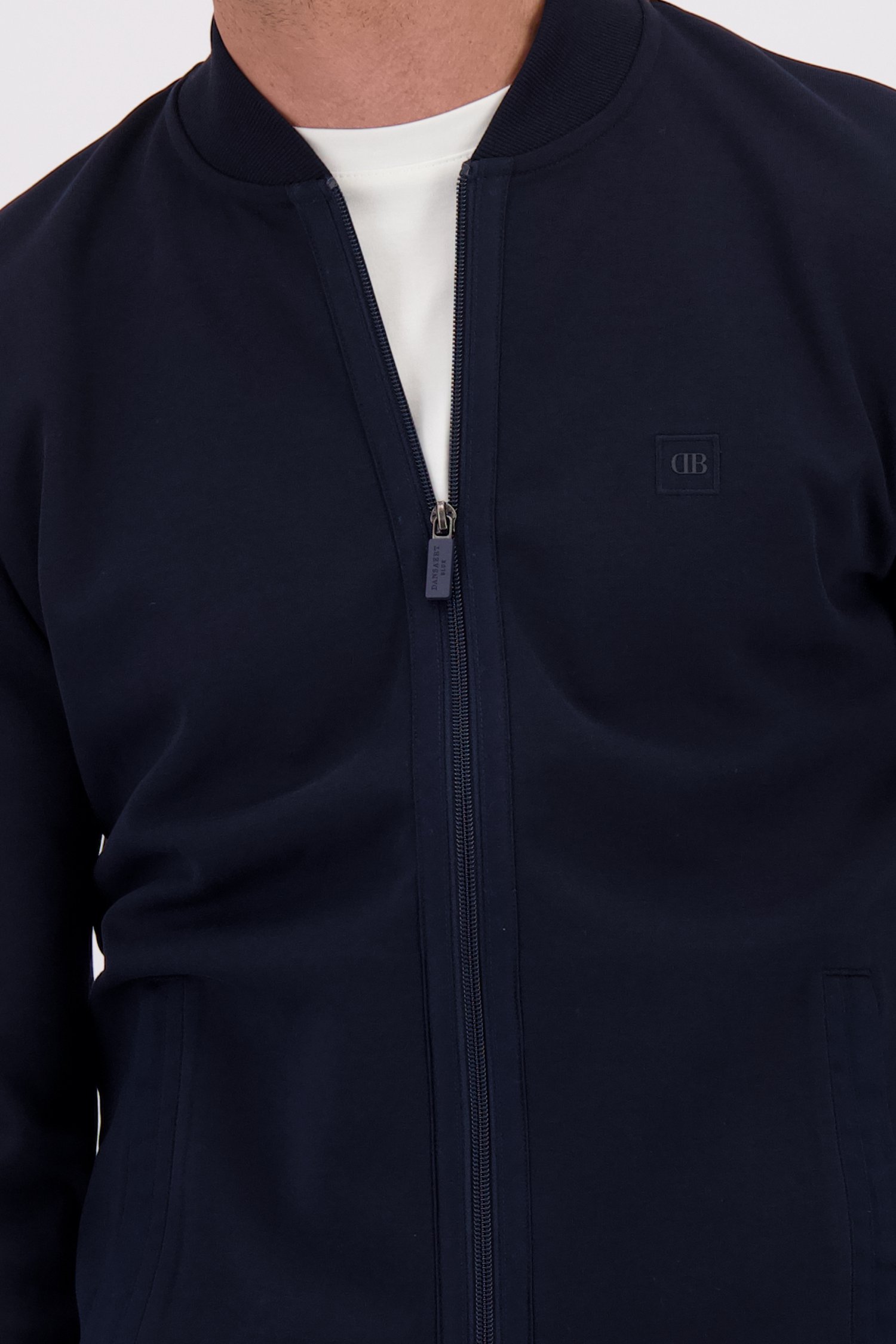 Détail de Cardigan bleu à fermeture zippée de Dansaert Blue pour Hommes