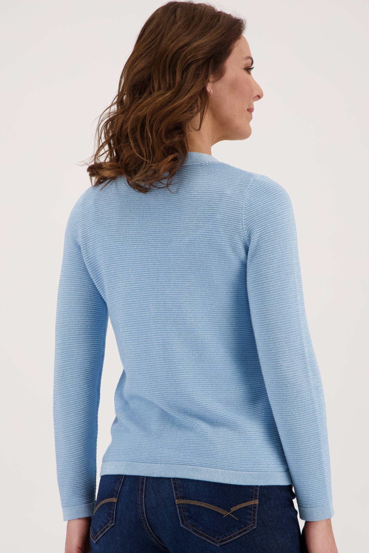 Cardigan bleu clair scintillant de Claude Arielle pour Femmes