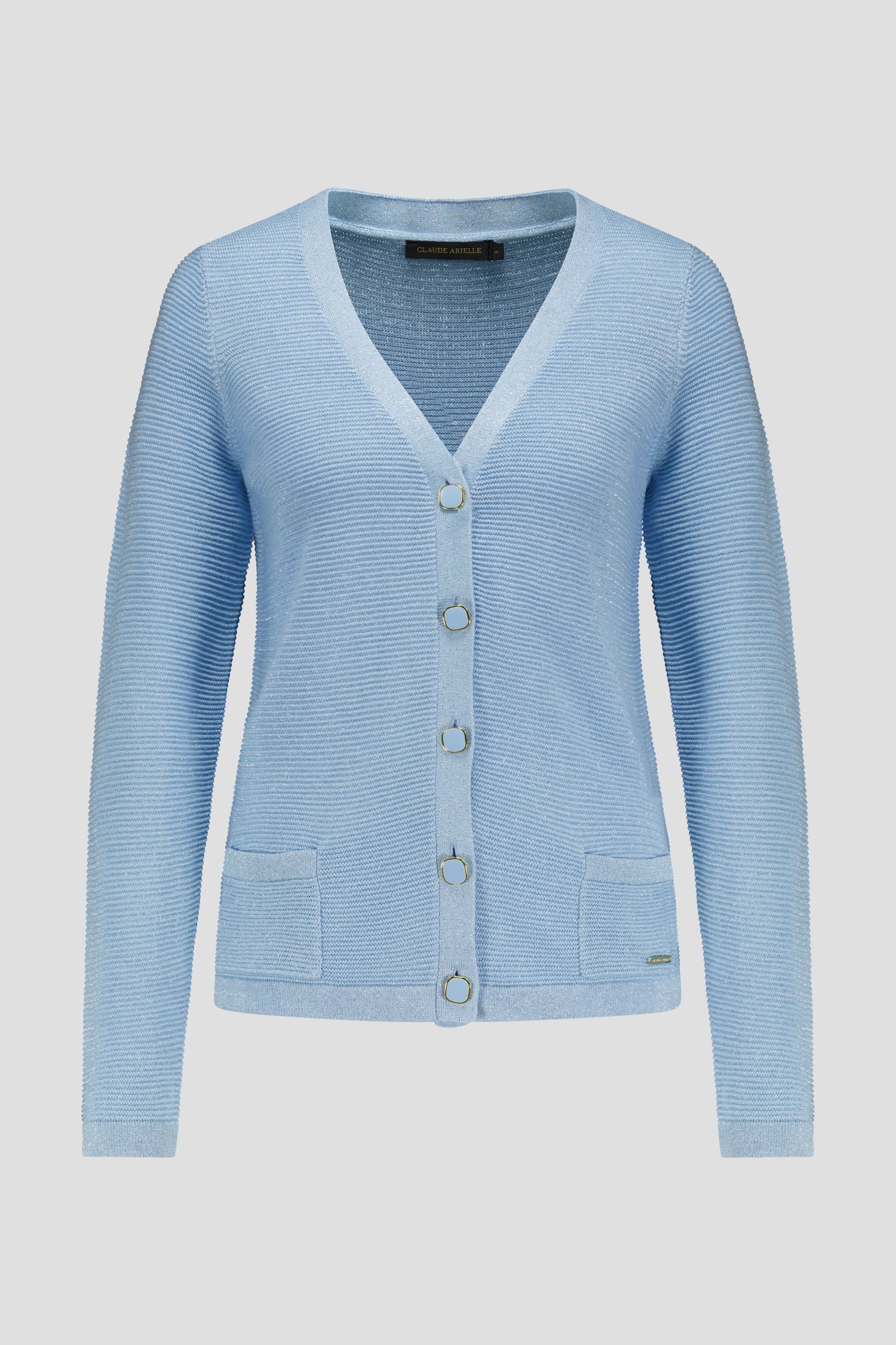 Cardigan bleu clair scintillant de Claude Arielle pour Femmes