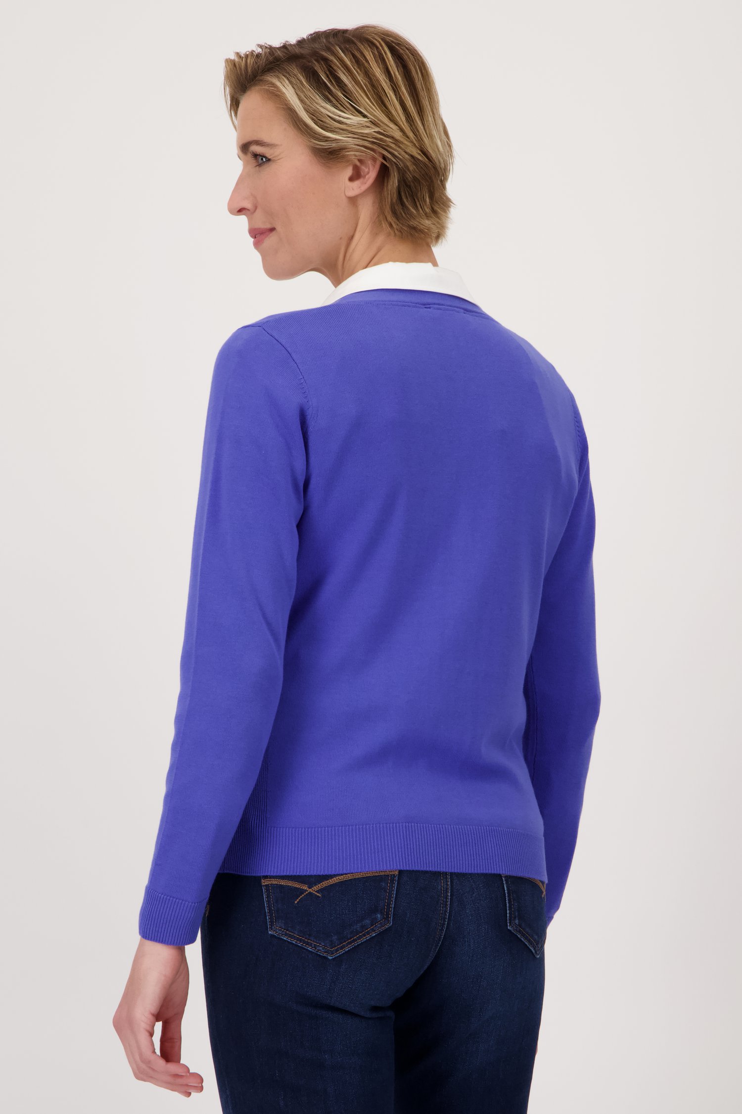 Cardigan bleu de Claude Arielle pour Femmes