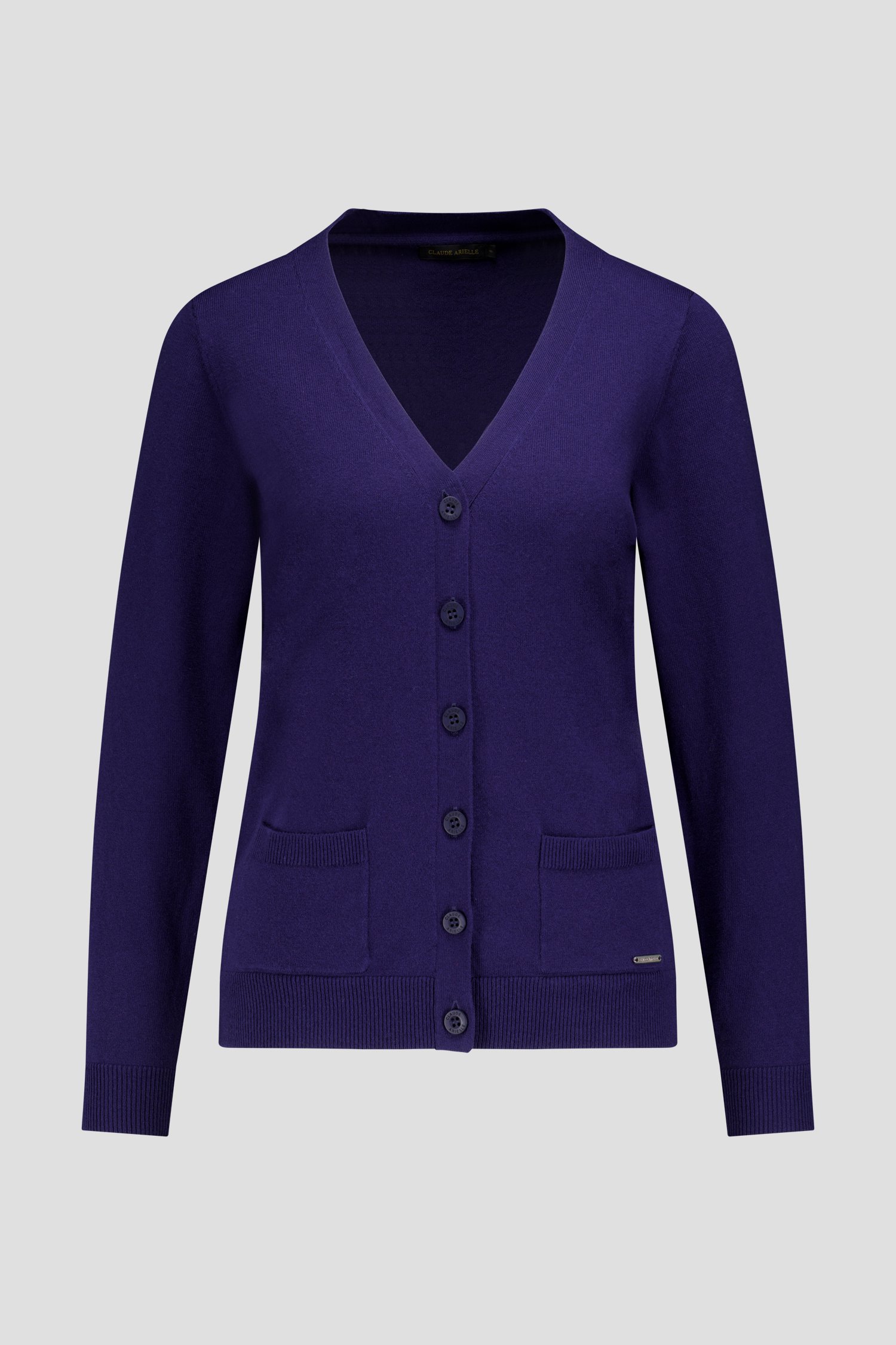 Photo produit 1 de Cardigan bleu foncé avec boutons tonaux de Claude Arielle pour Femmes