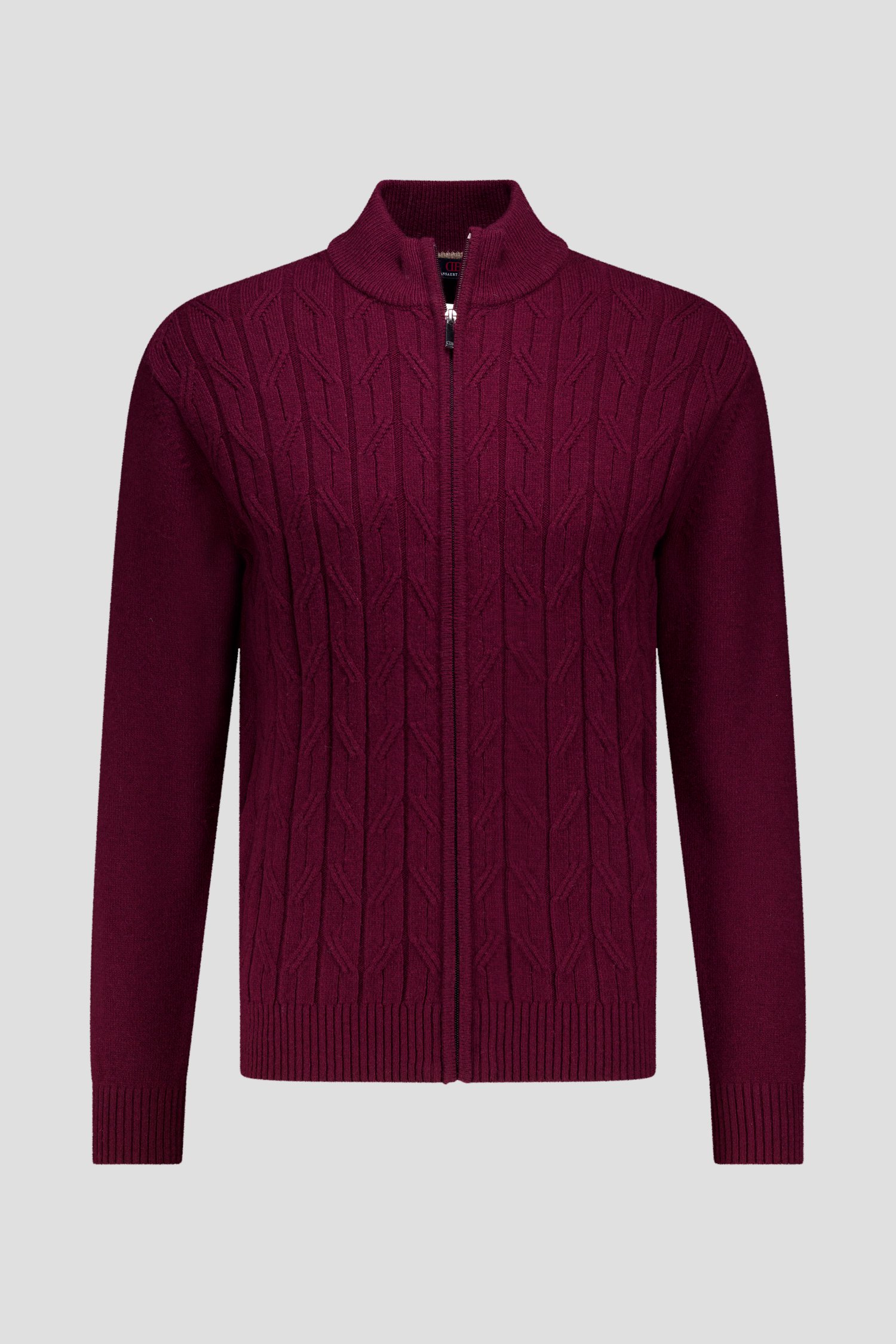 Photo produit 1 de Cardigan bordeaux à motif torsadé de Dansaert Blue pour Hommes