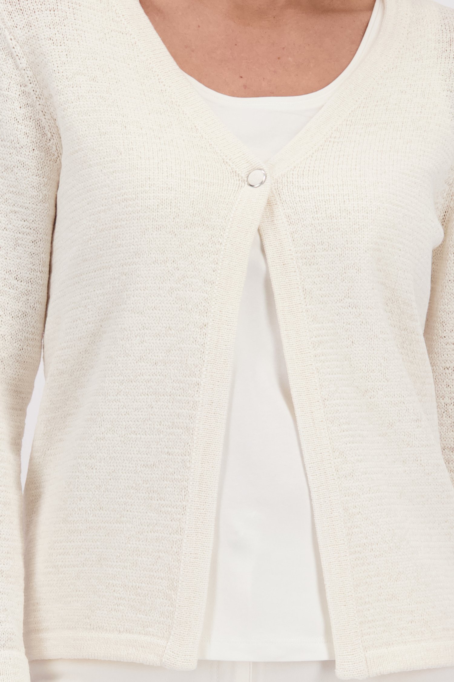 Détail de Cardigan court blanc  de Claude Arielle pour Femmes