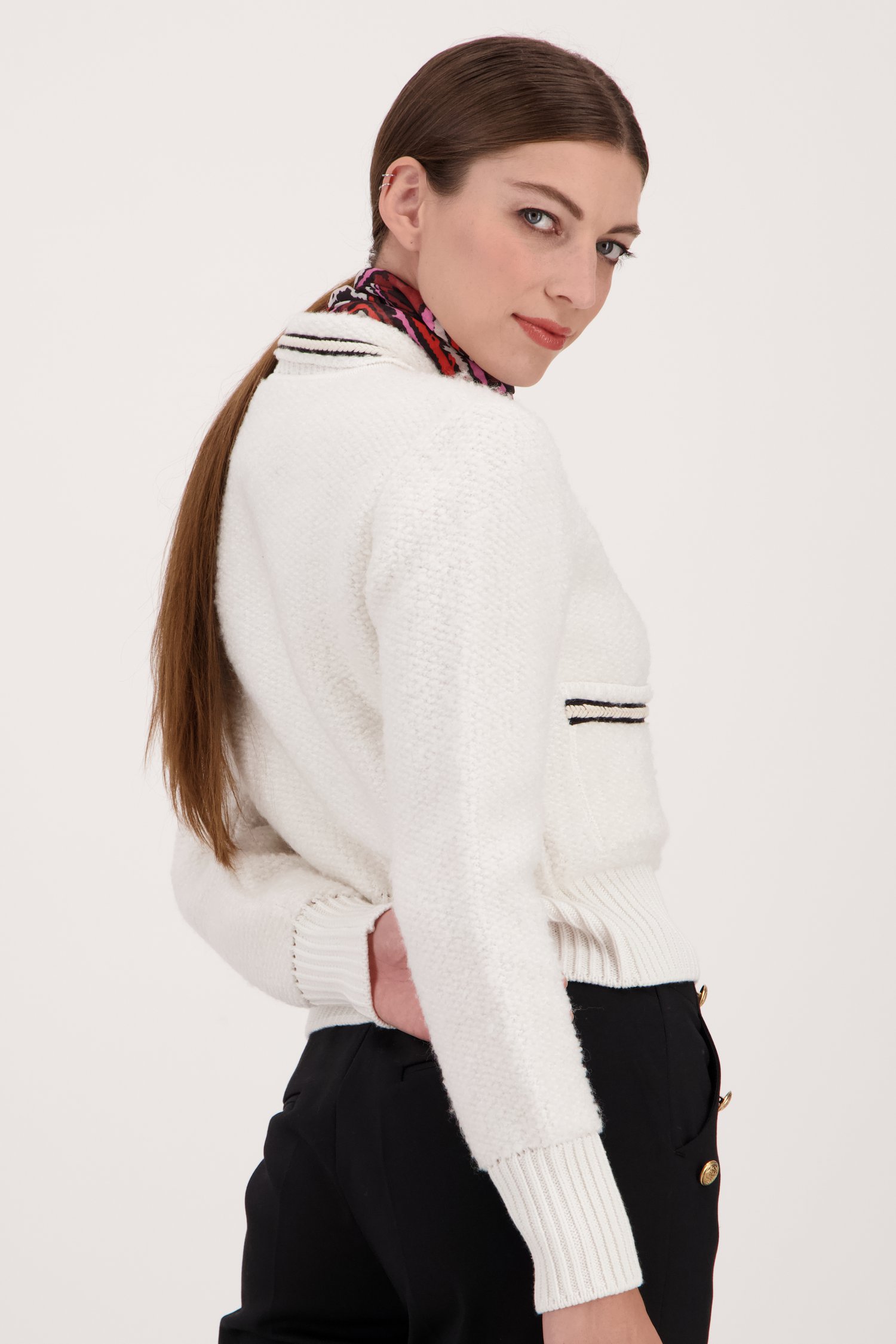 Cardigan court blanc de More & More pour Femmes
