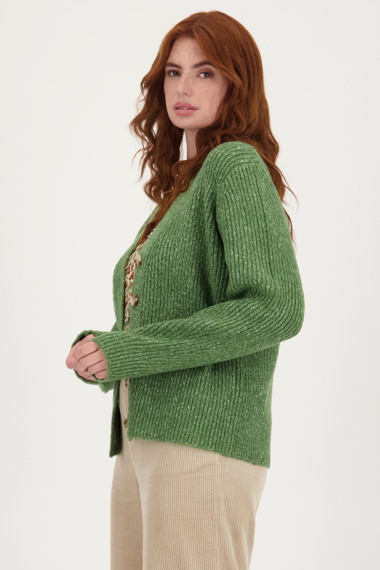 Cardigan doux vert foncé de Libelle pour Femmes