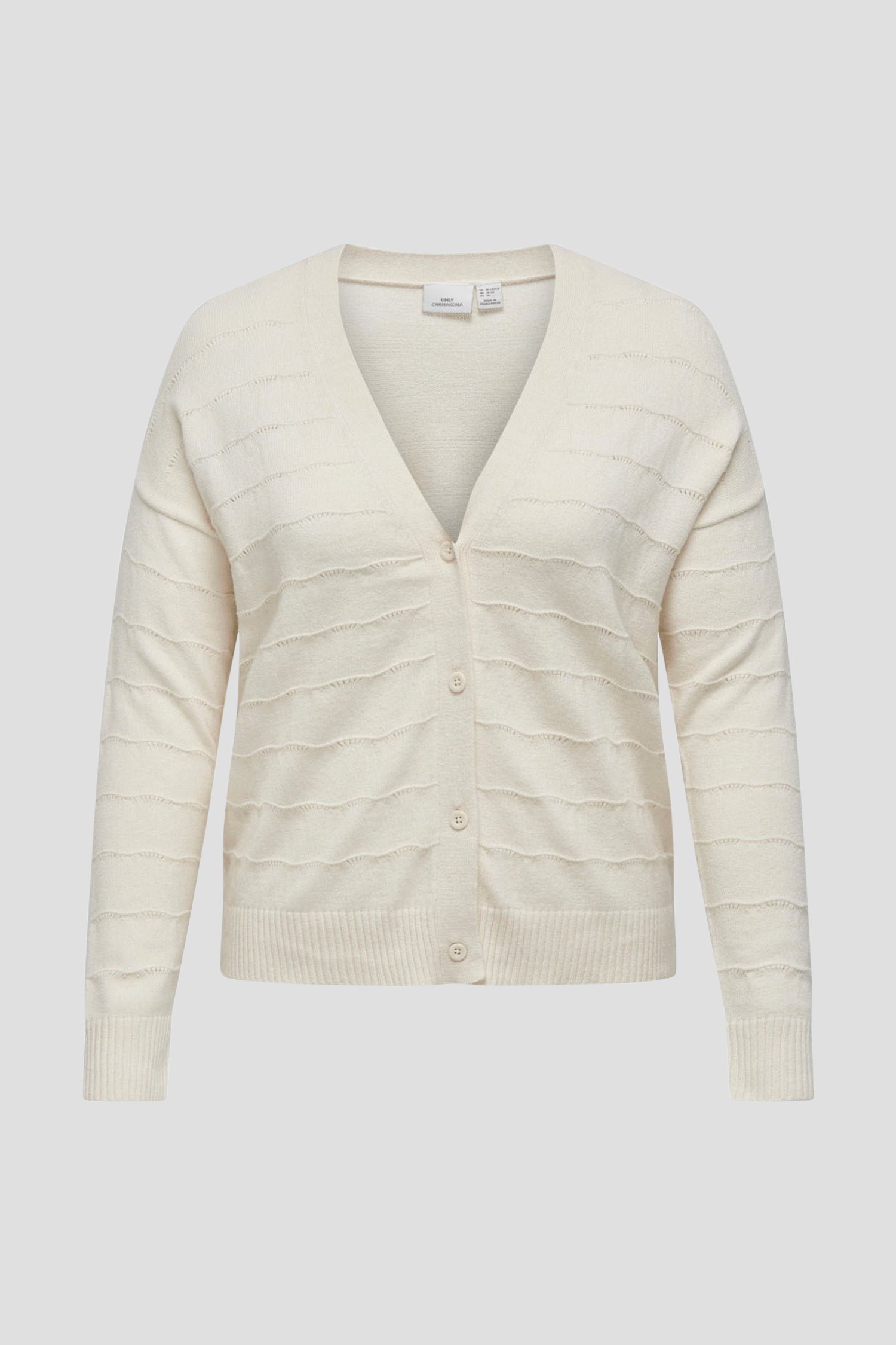 Cardigan écru à motifs rayés de Only Carmakoma pour Femmes