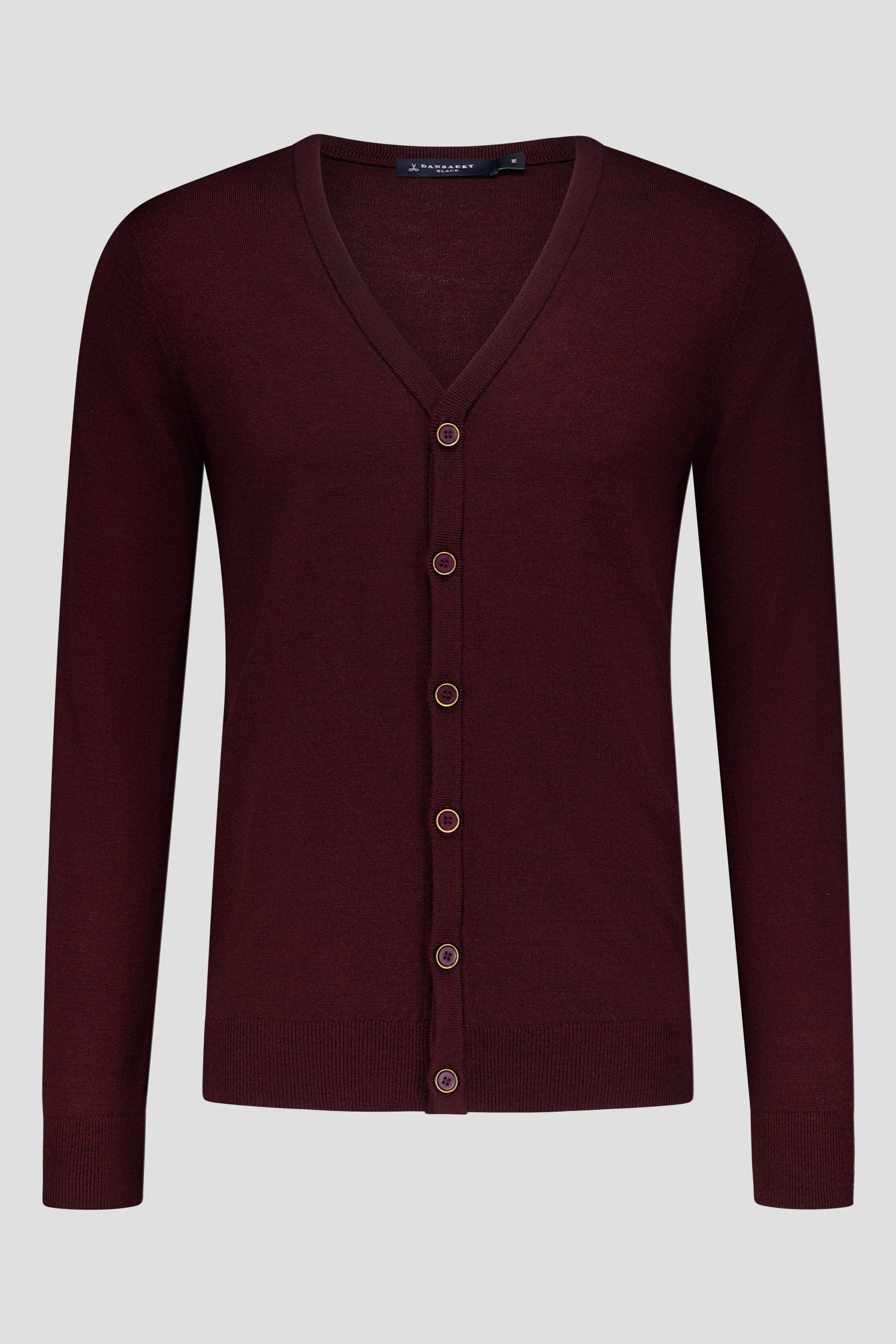 Cardigan en laine fine - Bordeaux de Dansaert Black pour Hommes