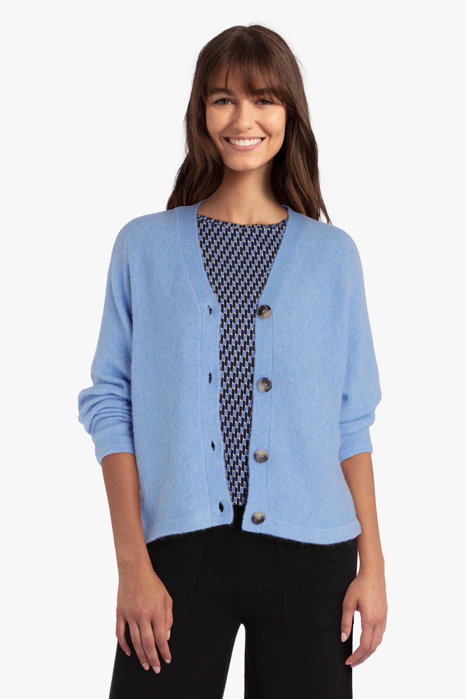 Cardigan en tricot bleu acier de Opus pour Femmes