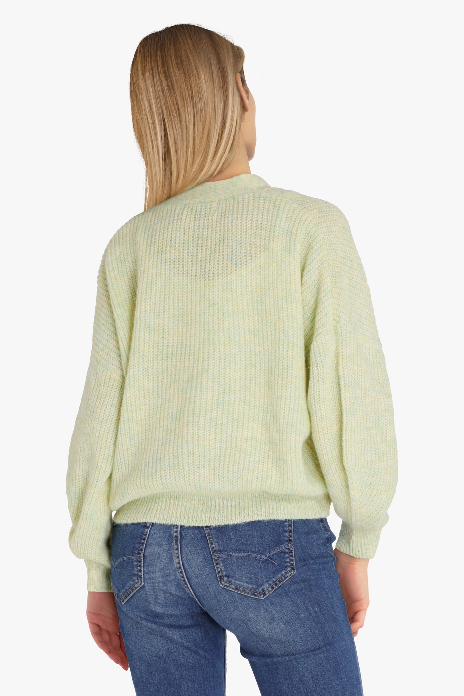 Cardigan en tricot jaune-vert de Louise pour Femmes