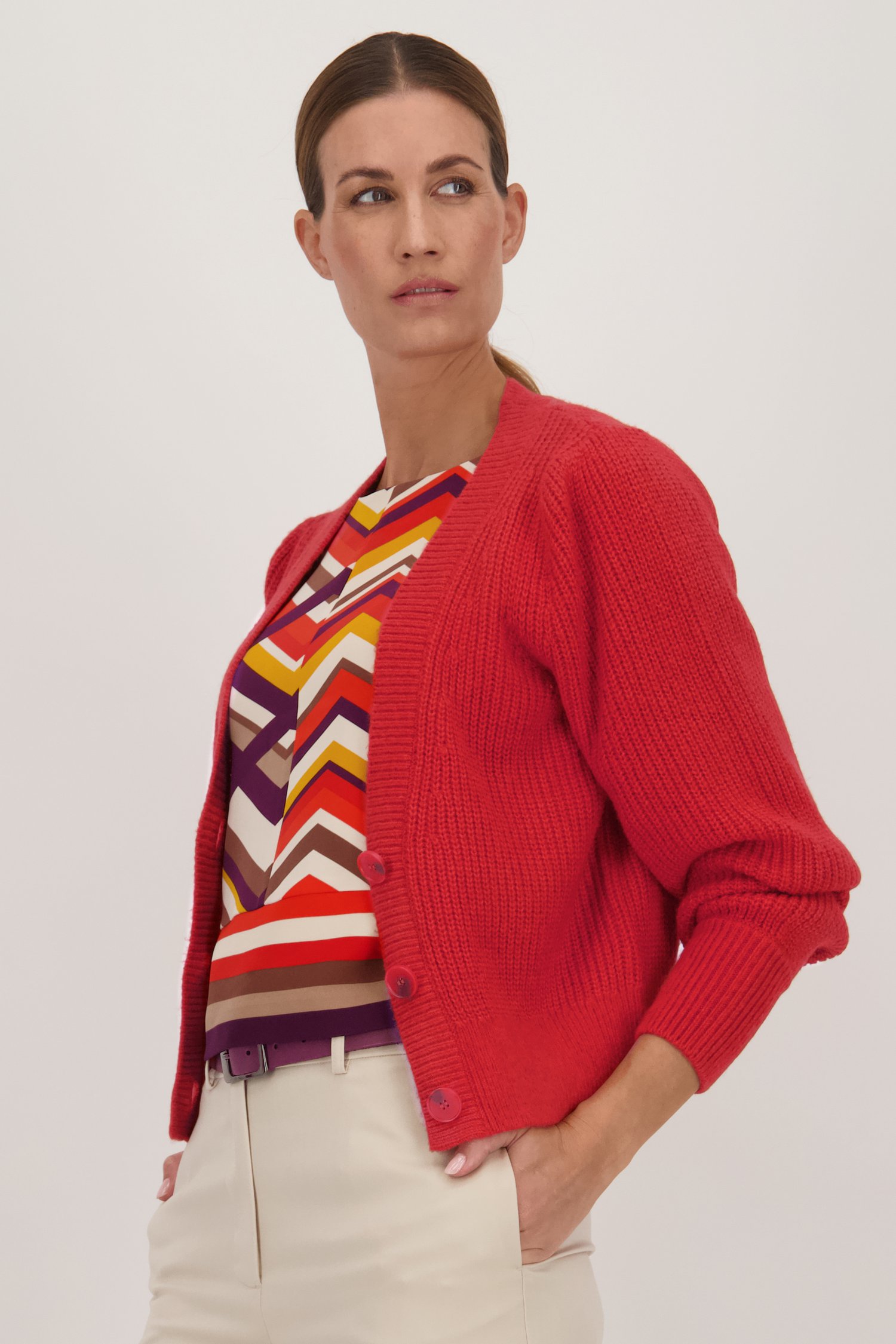 Cardigan en tricot - rouge de D'Auvry pour Femmes